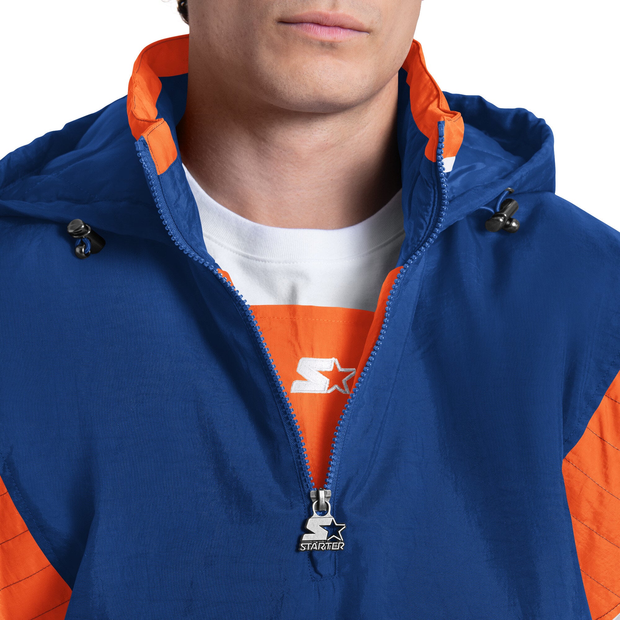 Veste à capuche demi-zip Starter bleue pour homme