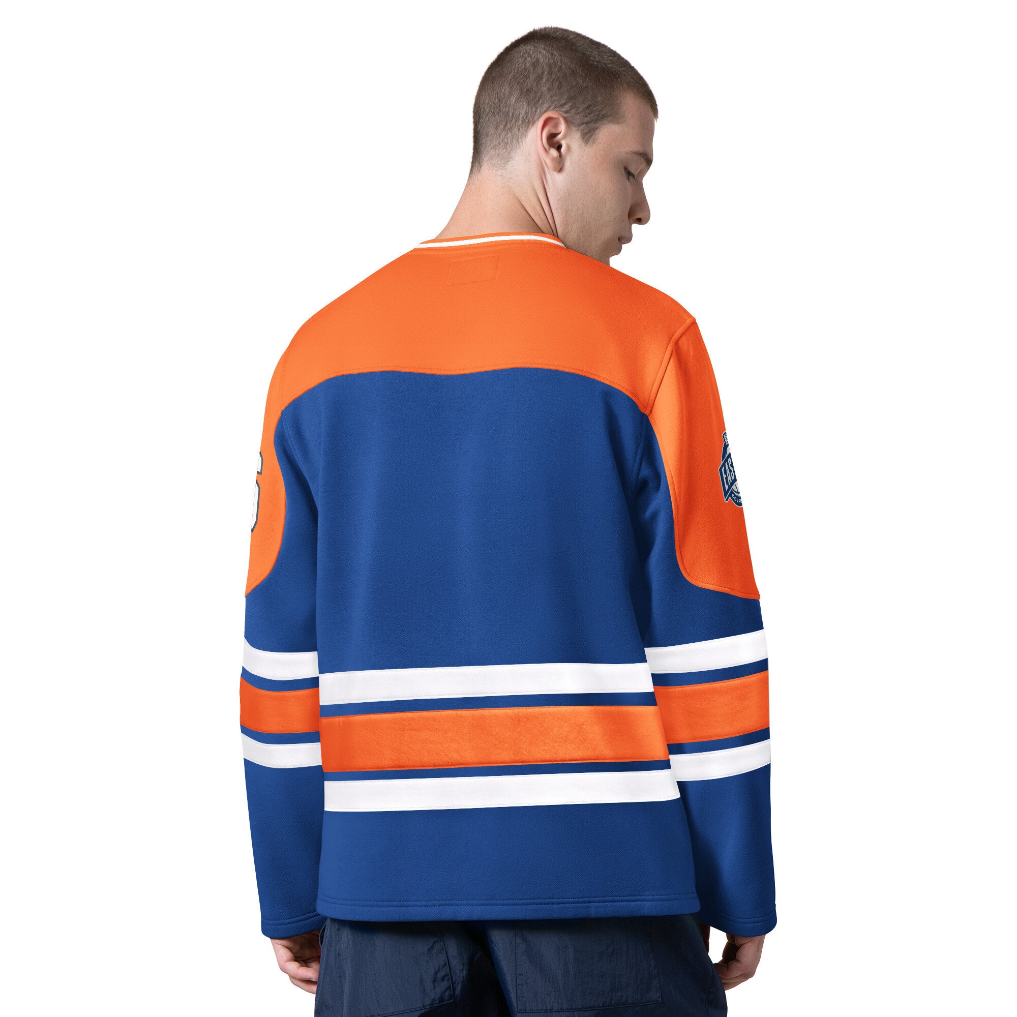 T-shirt à manches longues et col en V Starter Blue New York Knicks pour homme
