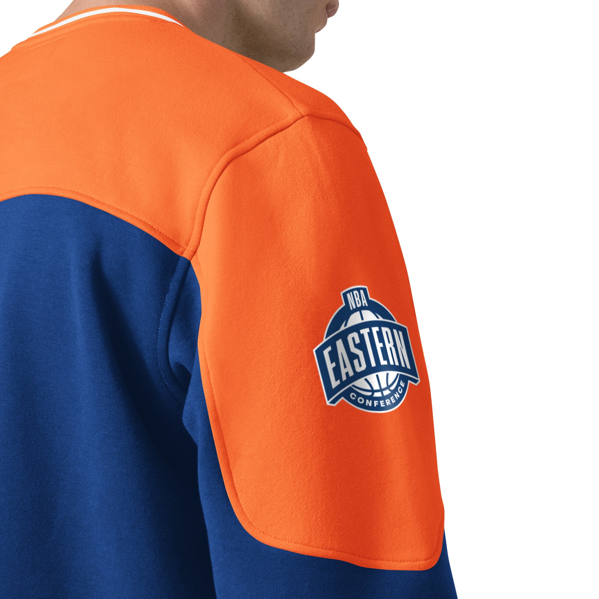 T-shirt à manches longues et col en V Starter Blue New York Knicks pour homme