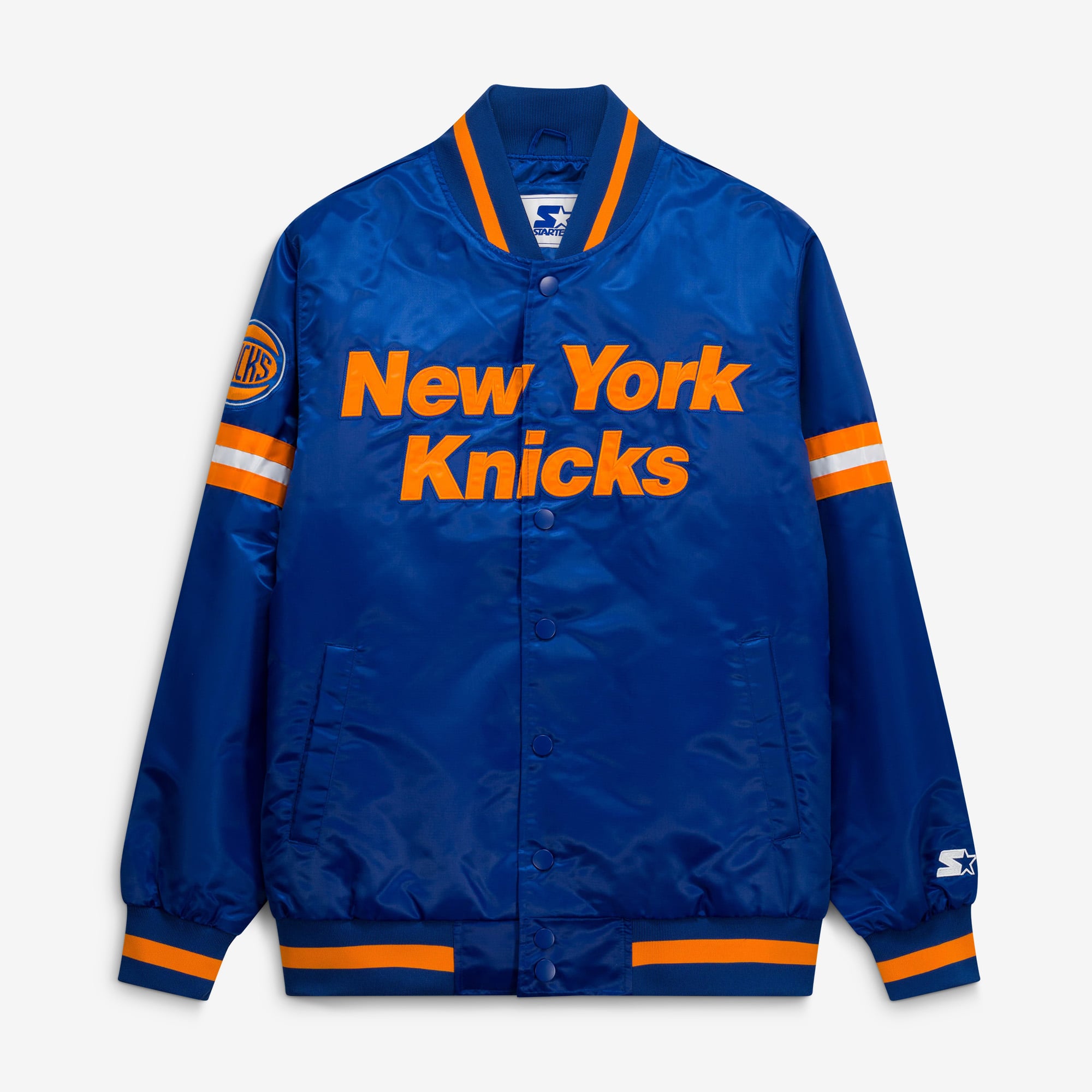 Veste universitaire Starter bleu/orange pour homme Scout des New York Knicks