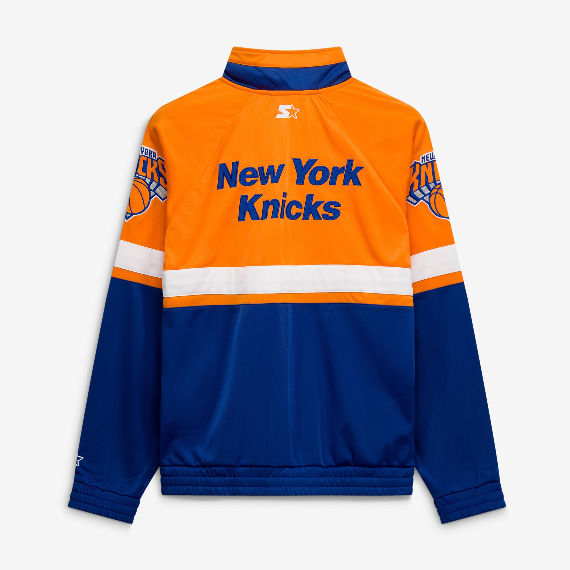 Veste de survêtement The Veteran Tricot Track entièrement zippée pour homme, bleu/blanc, des New York Knicks