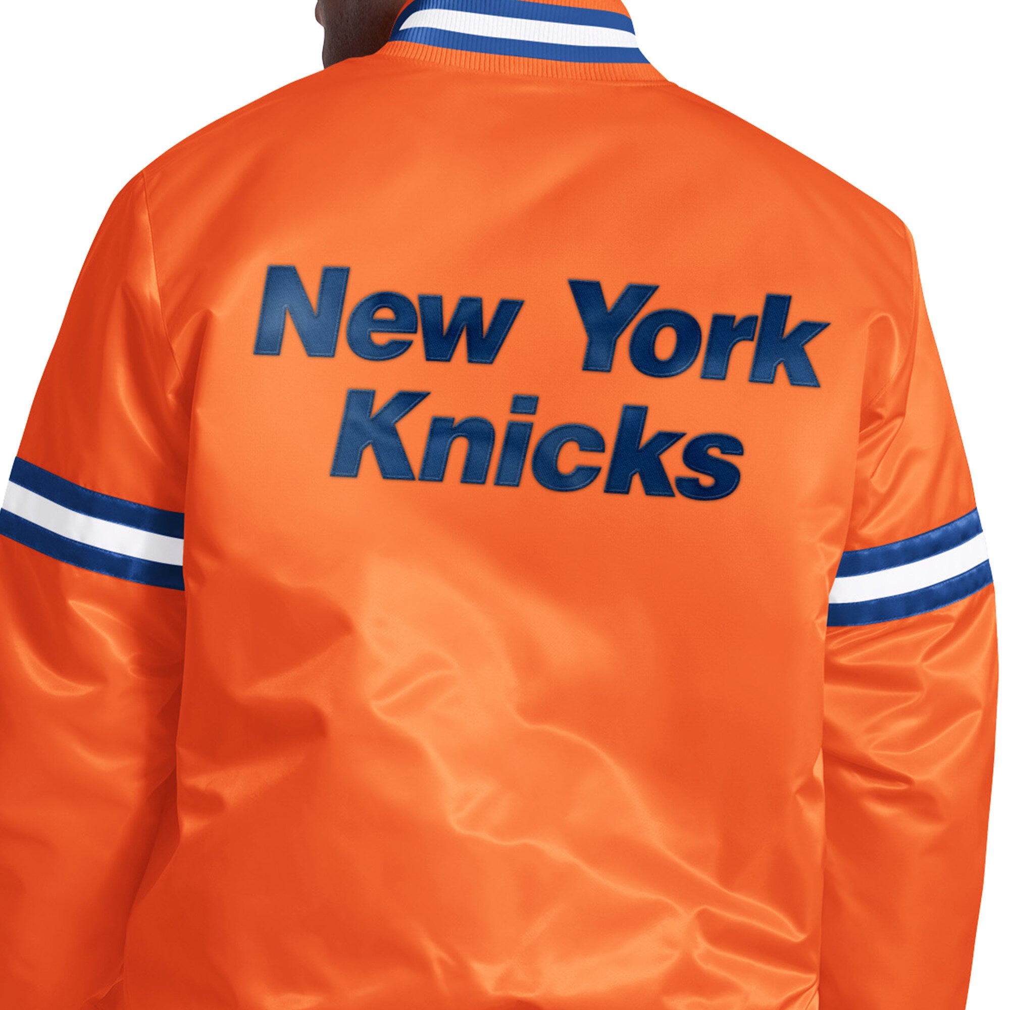 Veste universitaire Starter orange New York Knicks Courtside II pour homme