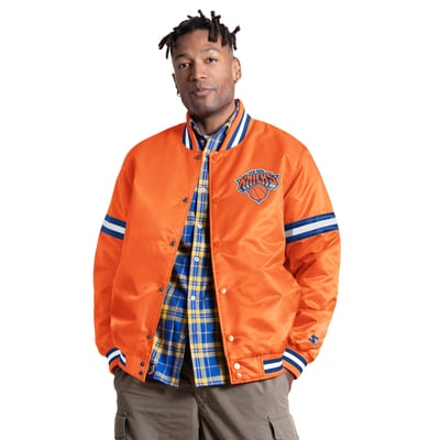 New York Knicks Starter Courtside II Varsity Full Snap Jacket - Orange