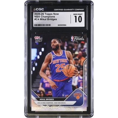 Mikal Bridges New York Knicks 2025-26 Topps Now 25-26 NBA Champions #C4 CGC Authenticated GEM MINT 10 Card