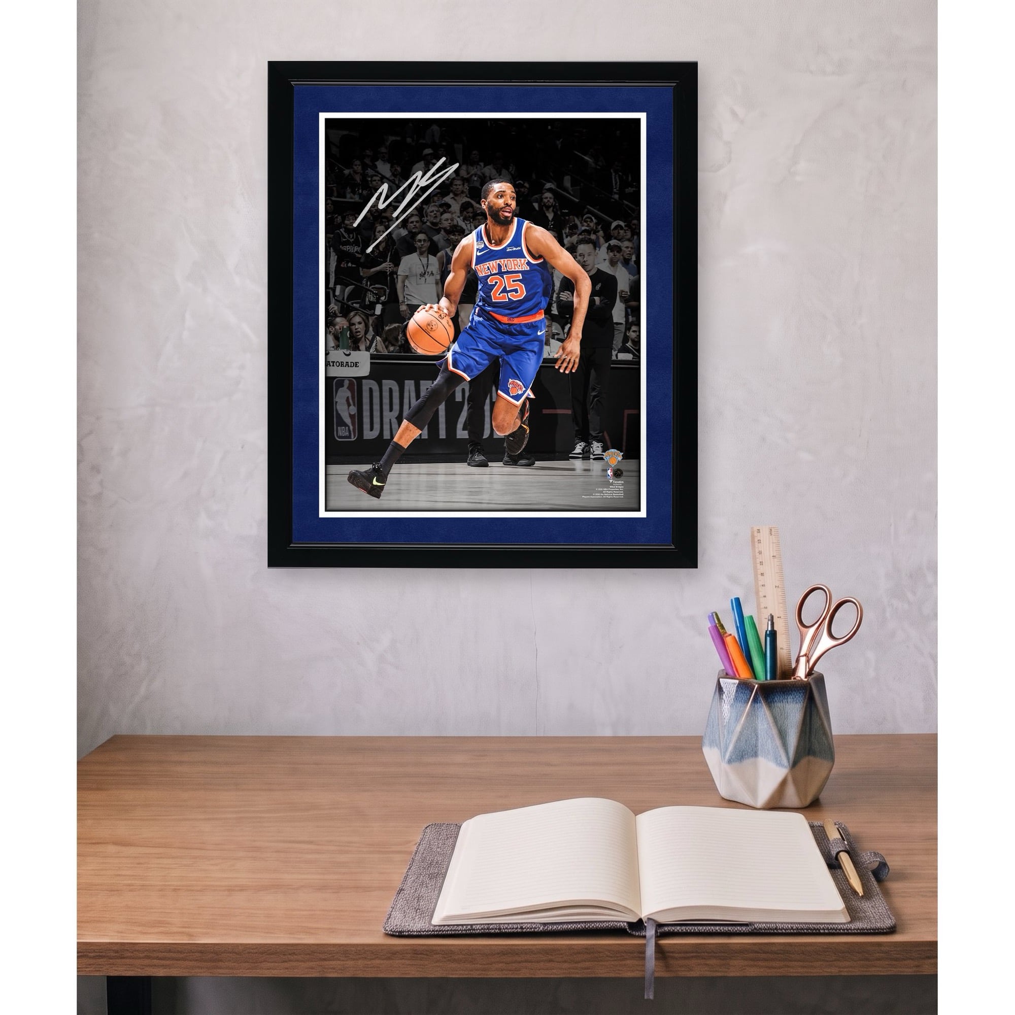 Mikal Bridges New York Knicks Autographed 2026 NBA Finals Champions 16" x 20" Action Spotlight Photograph