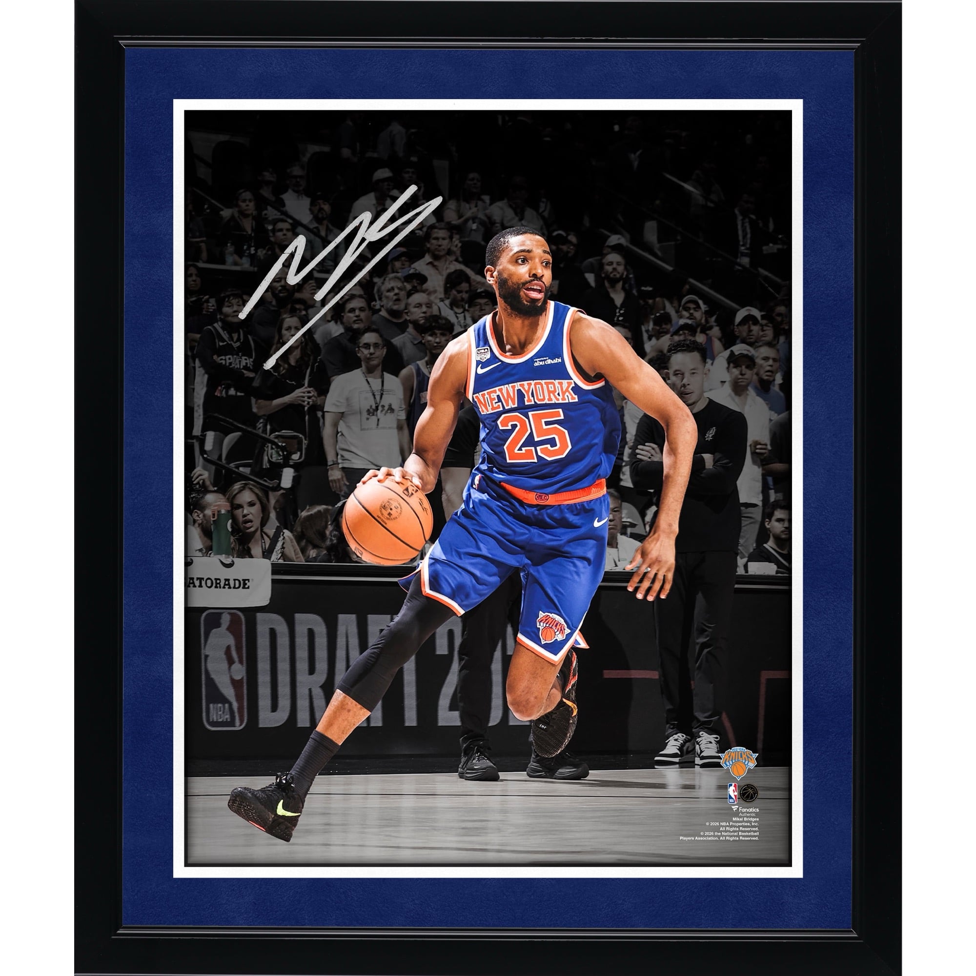 Mikal Bridges New York Knicks Autographed 2026 NBA Finals Champions 16" x 20" Action Spotlight Photograph