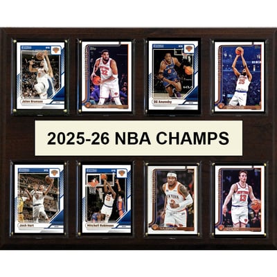 New York Knicks 2025-26 NBA Champions 12" x 15" Trading Card Plaque