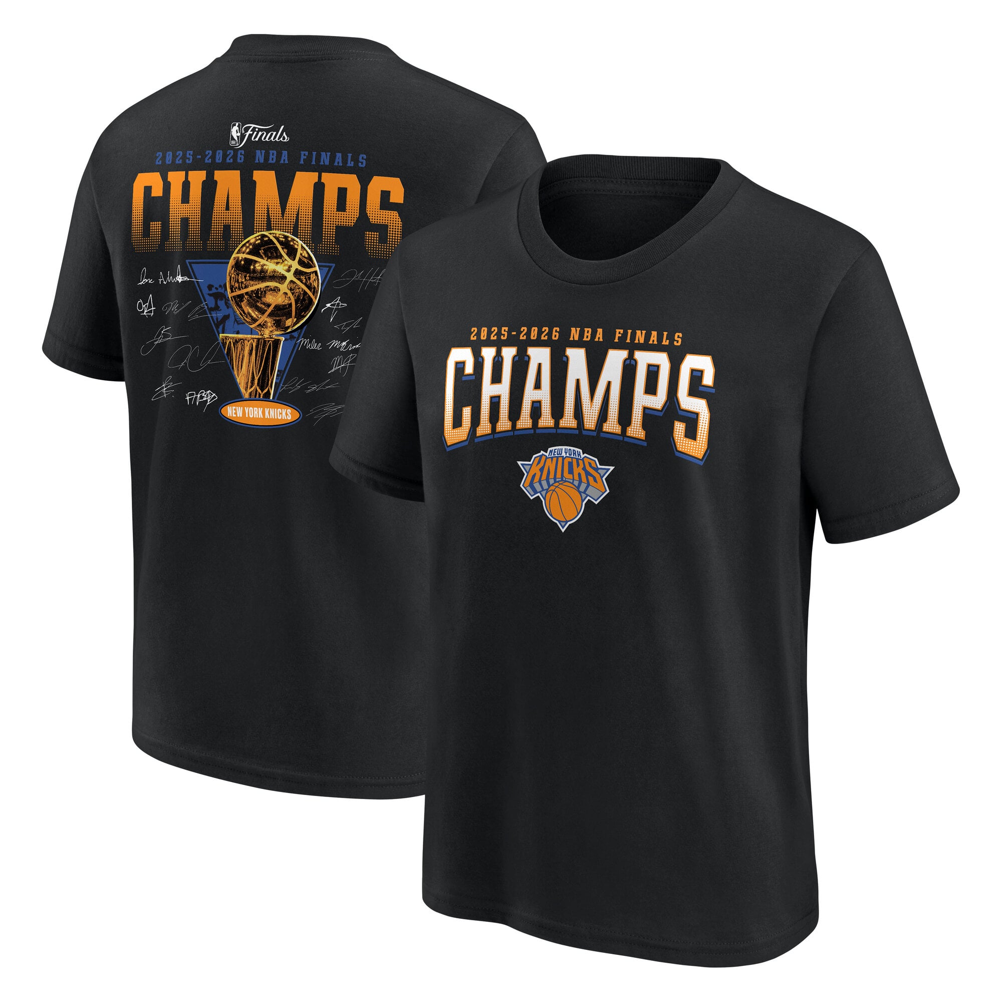 ニューヨーク・ニックス 2026年優勝記念シグネチャーロスターTシャツ 