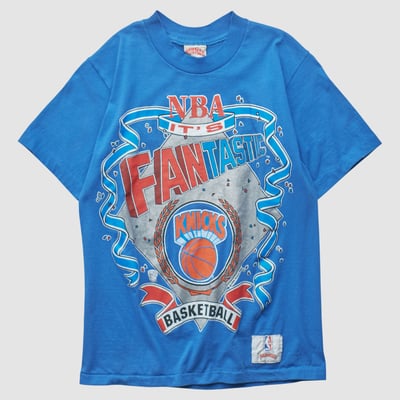 New York Knicks Nutmeg Mills 1990 T-shirt - Blue - S by Fanatics Real Vintage