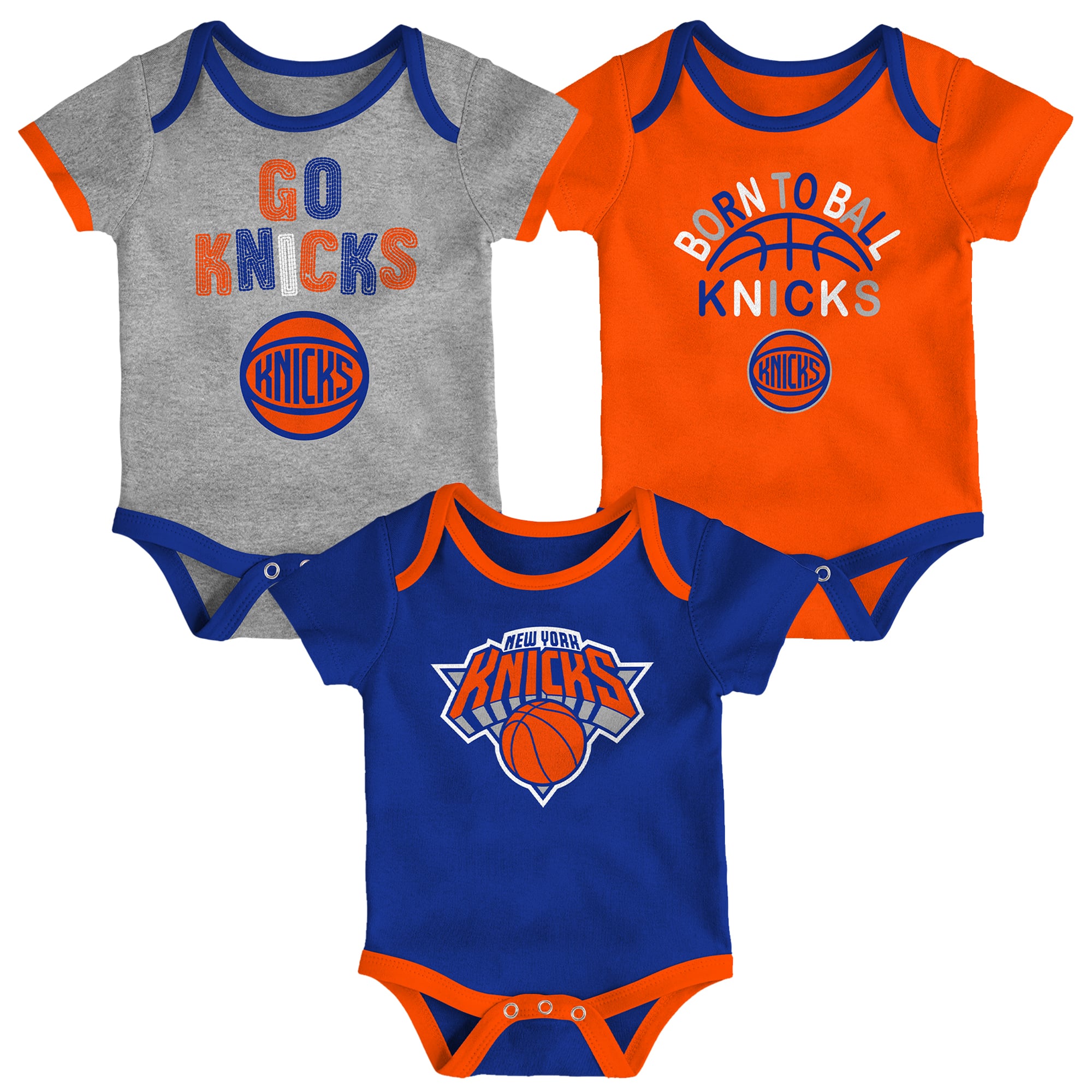 Ensemble de 3 bodies pour nouveau-nés et nourrissons Outerstuff New York Knicks Born To Ball