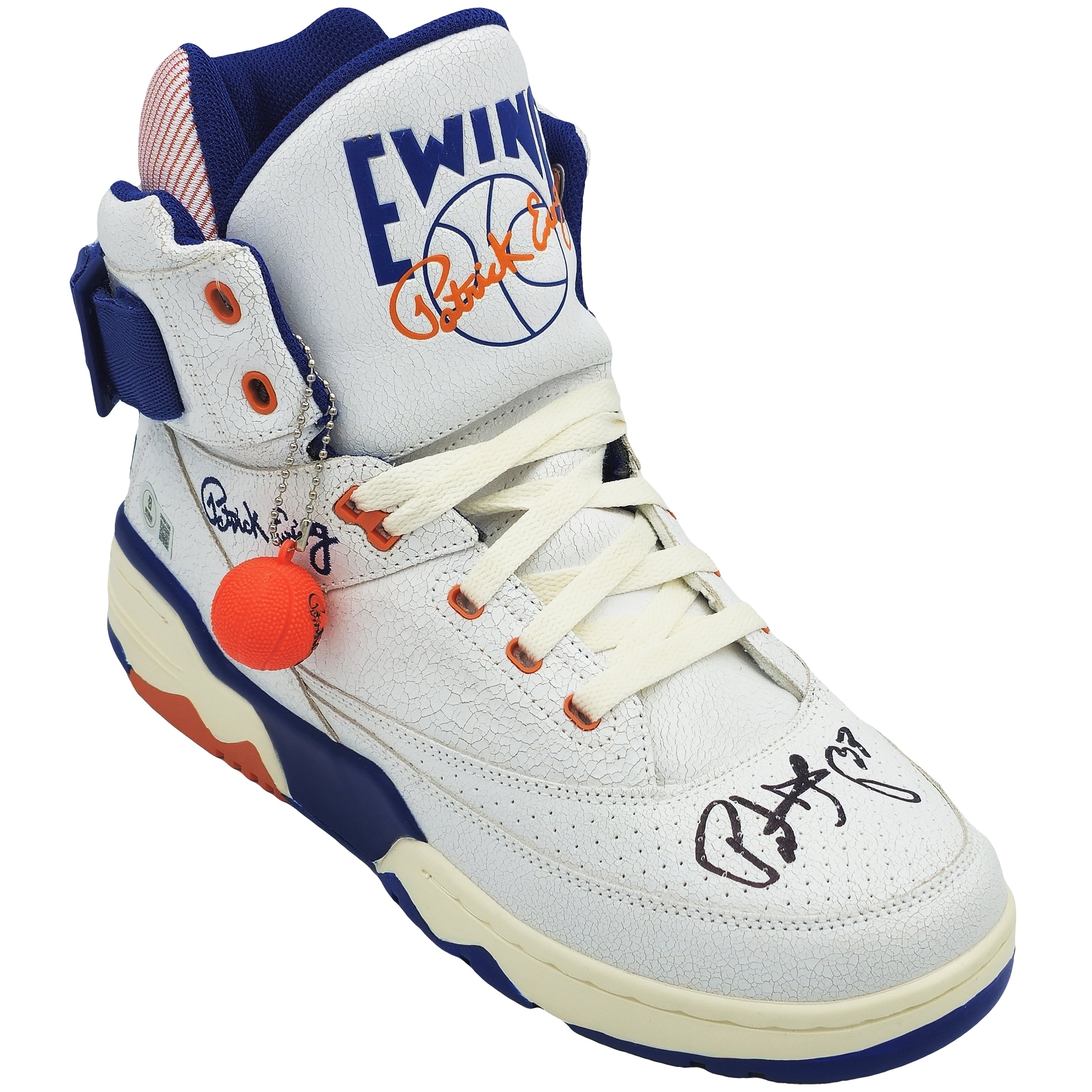 Patrick Ewing Autographed White Ewing Athletics 33 HI Vintage 