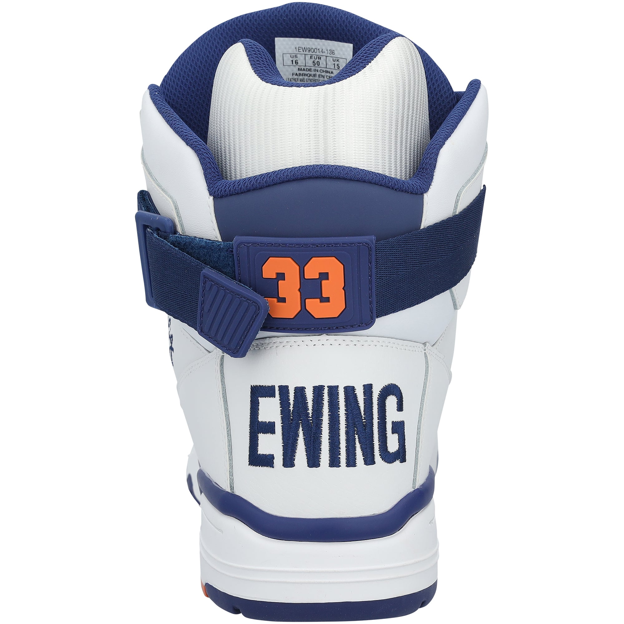 Patrick Ewing New York Knicks Autographed 33 HI OG Blue/Orange/White Shoe - LEFT