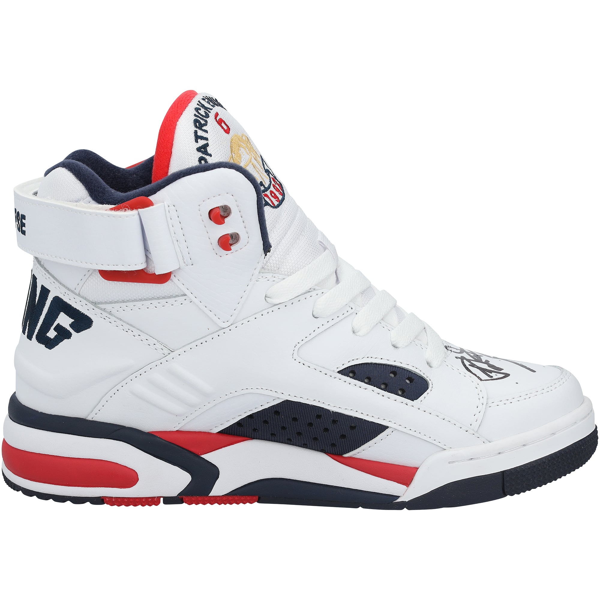 Patrick Ewing New York Knicks Autographed OG USA White/Navy/Red Shoe