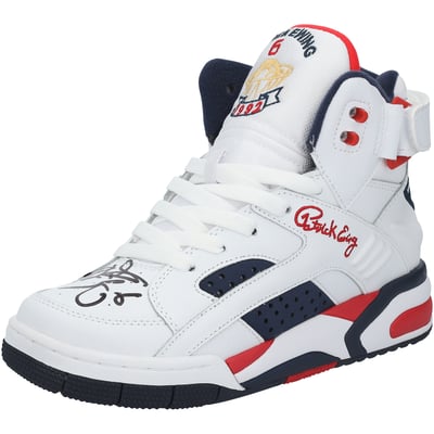Patrick Ewing New York Knicks Autographed Fanatics Authentic OG USA White/Navy/Red Shoe - LEFT