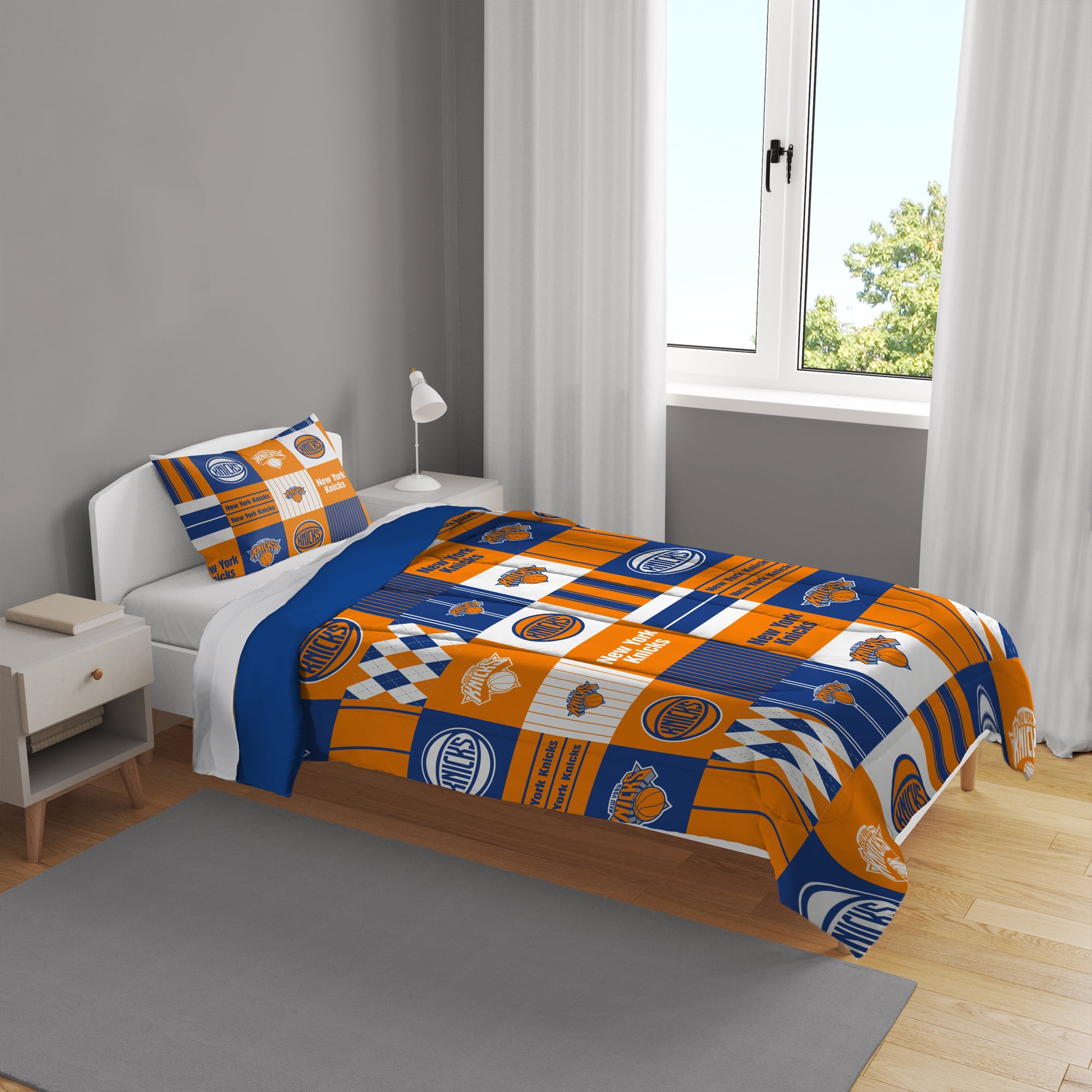 Pegasus New York Knicks Patchwork Plaid Two-Piece Twin/Twin XL Bed in a Bag Set