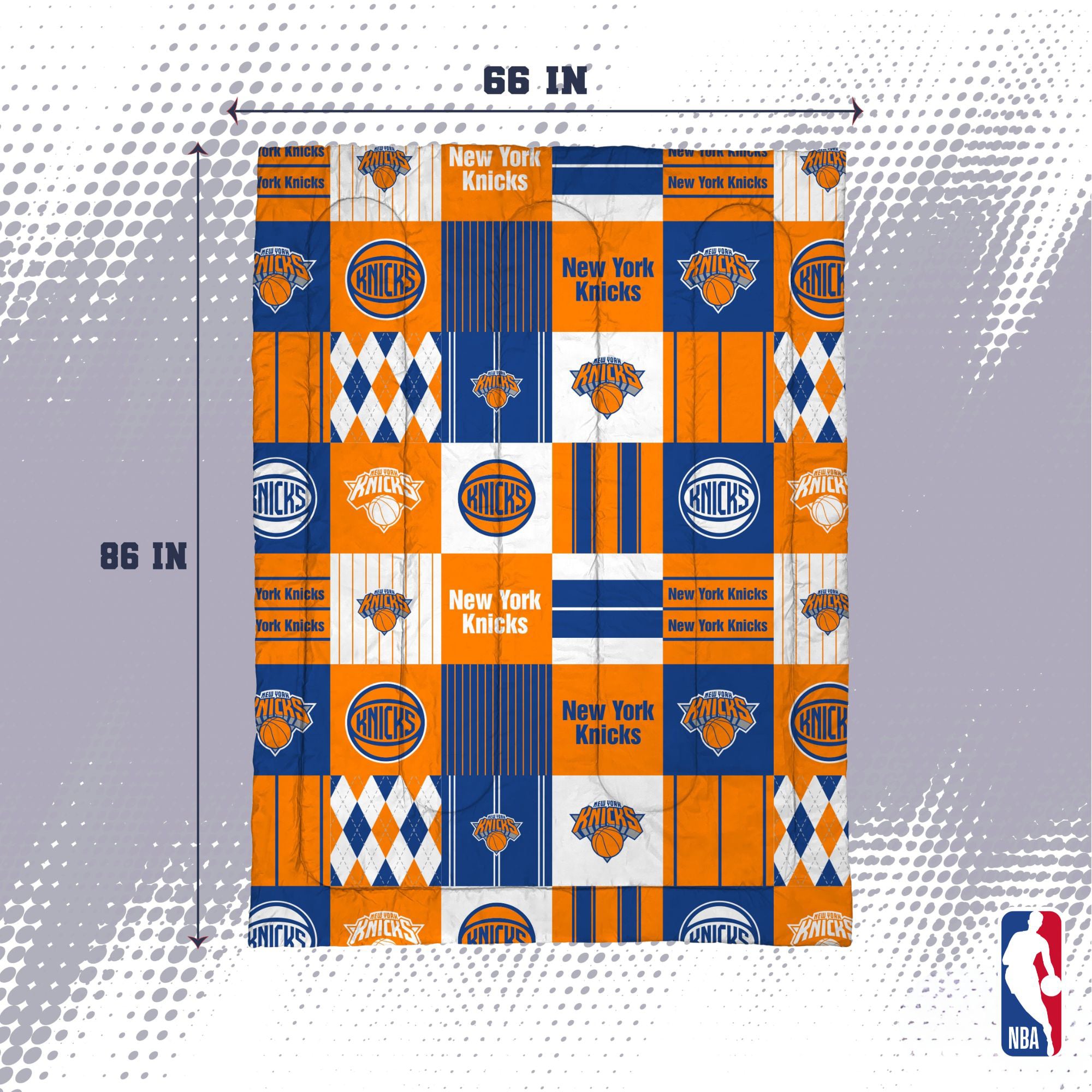 Pegasus New York Knicks Patchwork Plaid Two-Piece Twin/Twin XL Bed in a Bag Set