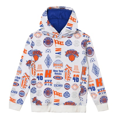 New York Knicks Outerstuff Preschool 3-and-D Allover Hoodie - White