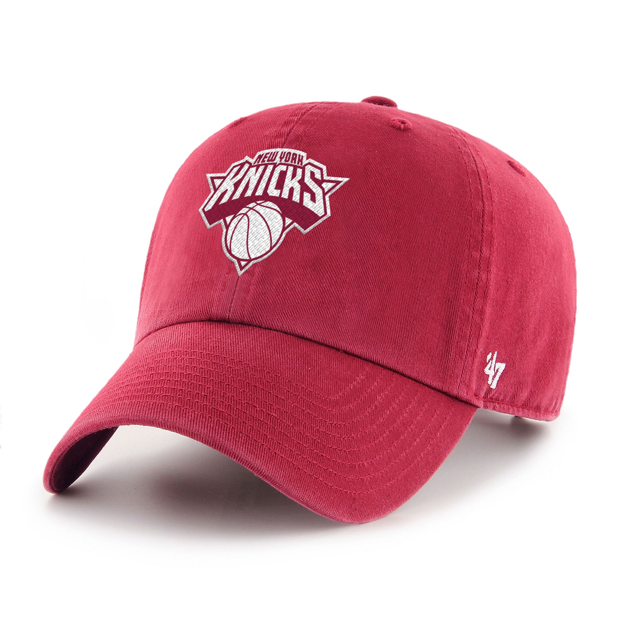 Unisex '47 Dark Red New York Knicks Color Pack Clean Up Adjustable Hat