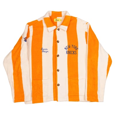 New York Knicks Duvin Designs Co. Unisex League Of Leisure Terry Cloth Towel Jacket - Orange