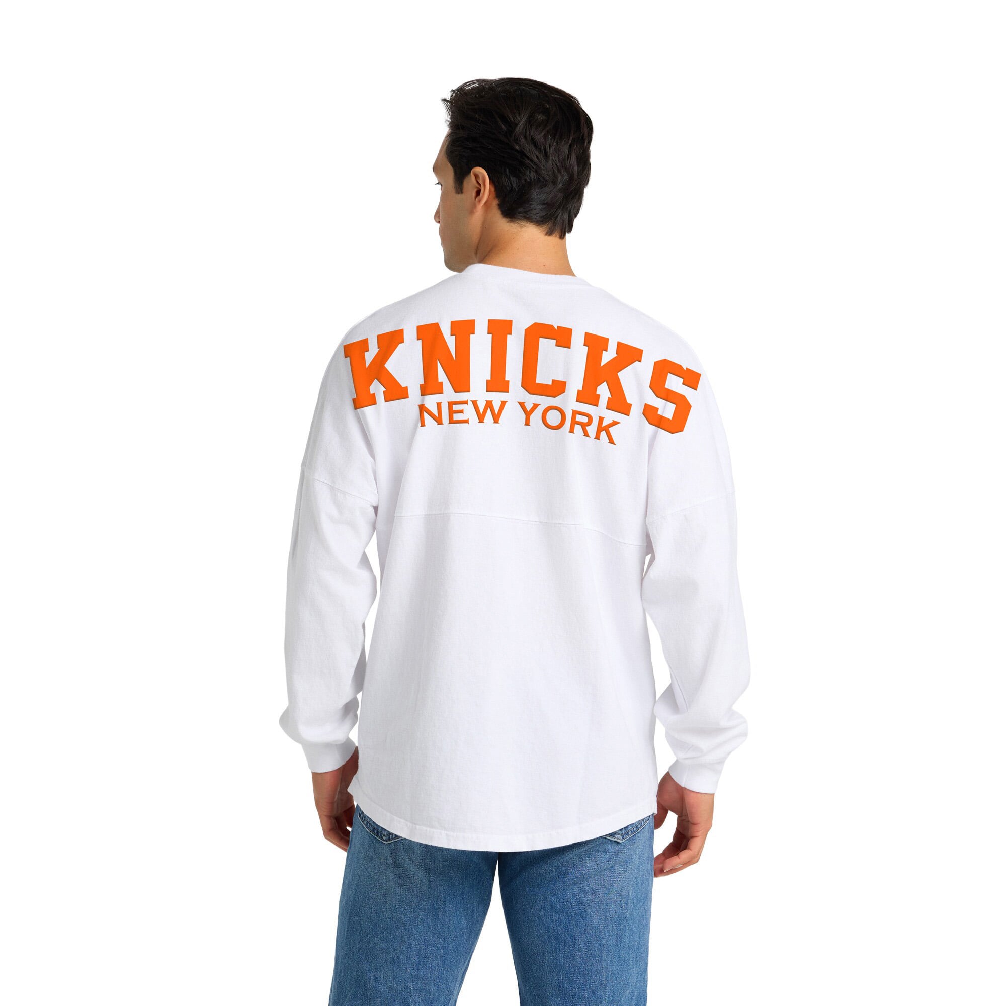 T-shirt unisexe à manches longues Fanatics blanc New York Knicks Spirit Jersey