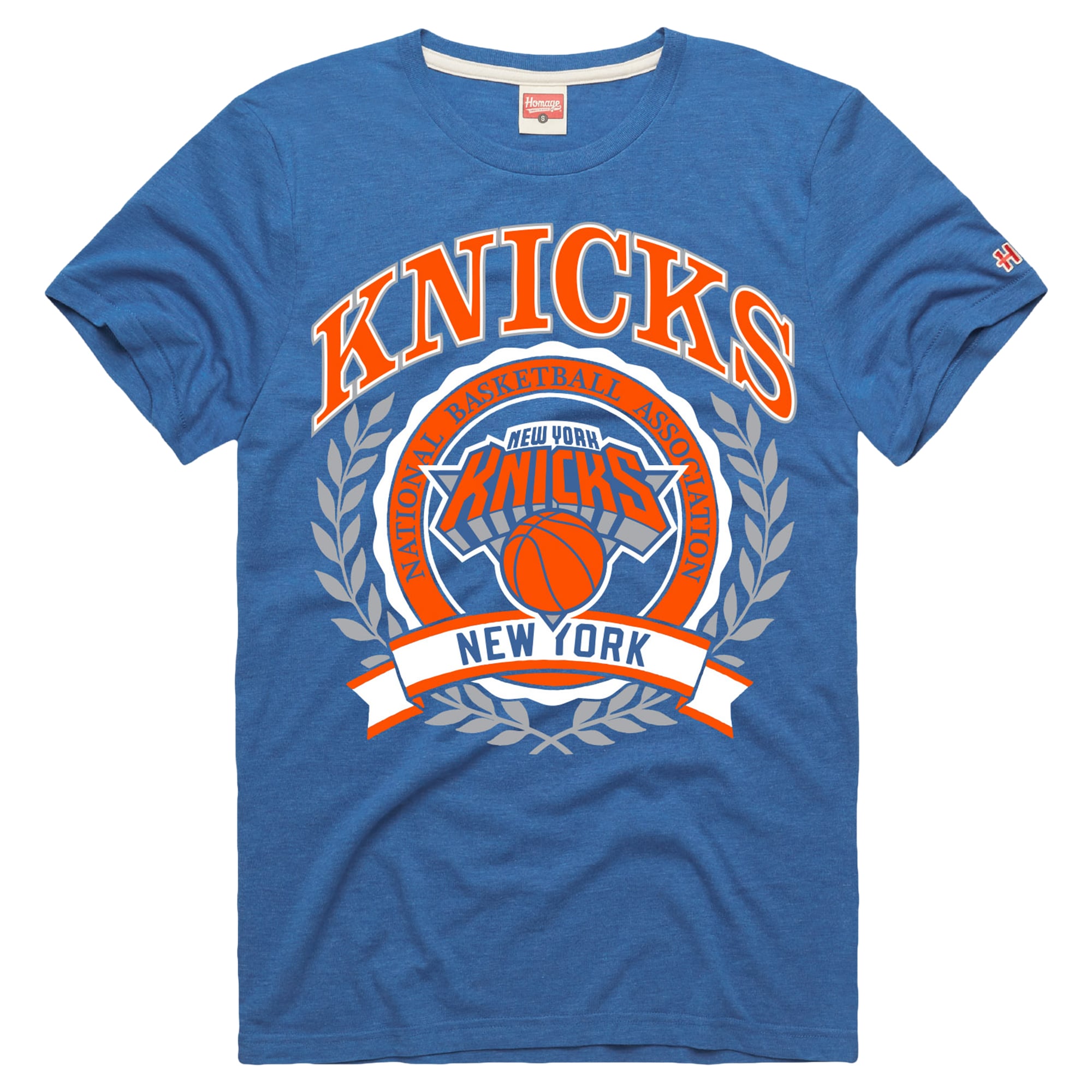 T-shirt unisexe bleu hommage aux New York Knicks, mélange de trois matières