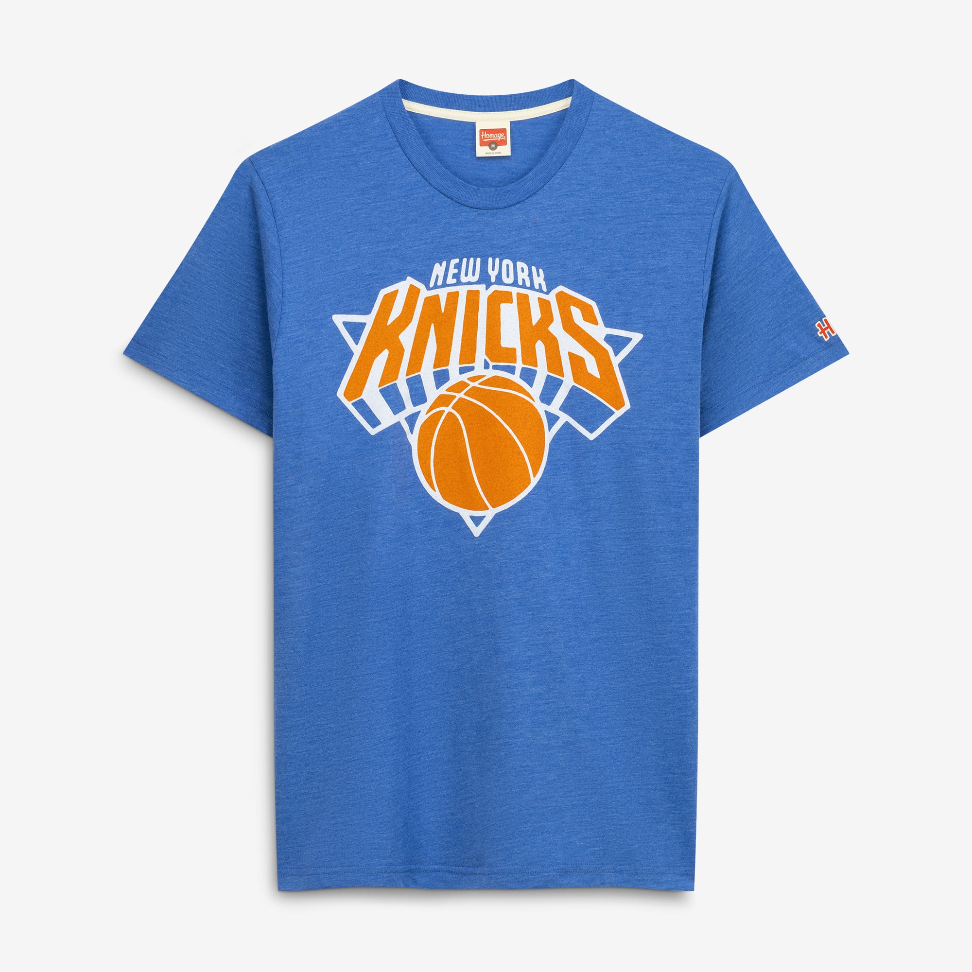 T-shirt unisexe bleu hommage aux New York Knicks, en mélange de trois matières