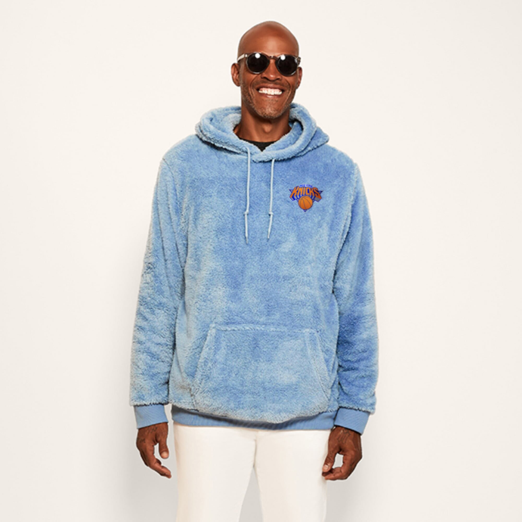 Sweat à capuche unisexe Jill Martin Licensing LLC bleu New York Knicks