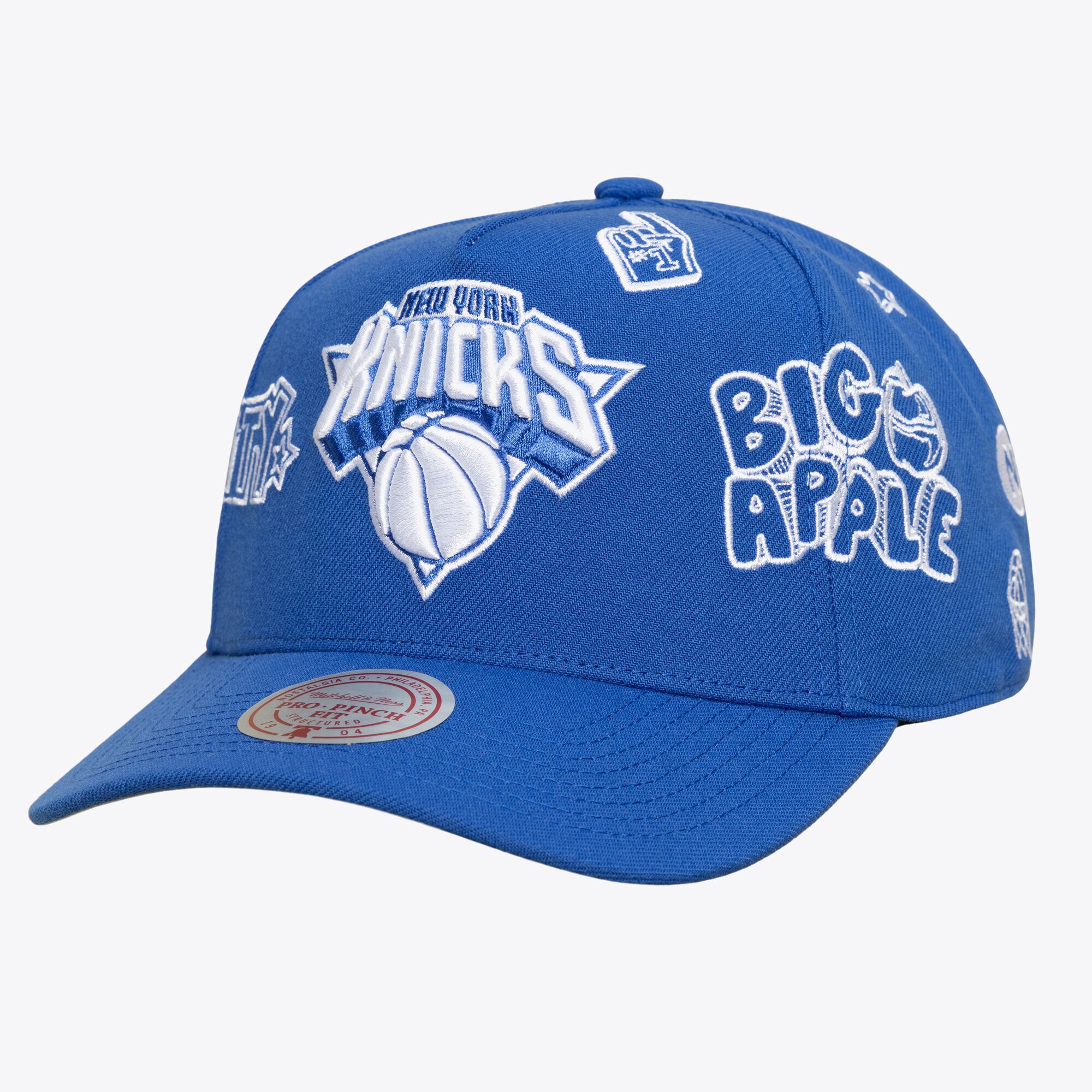 Casquette unisexe Mitchell & Ness bleue New York Knicks Downtown Doodle Pro Snapback