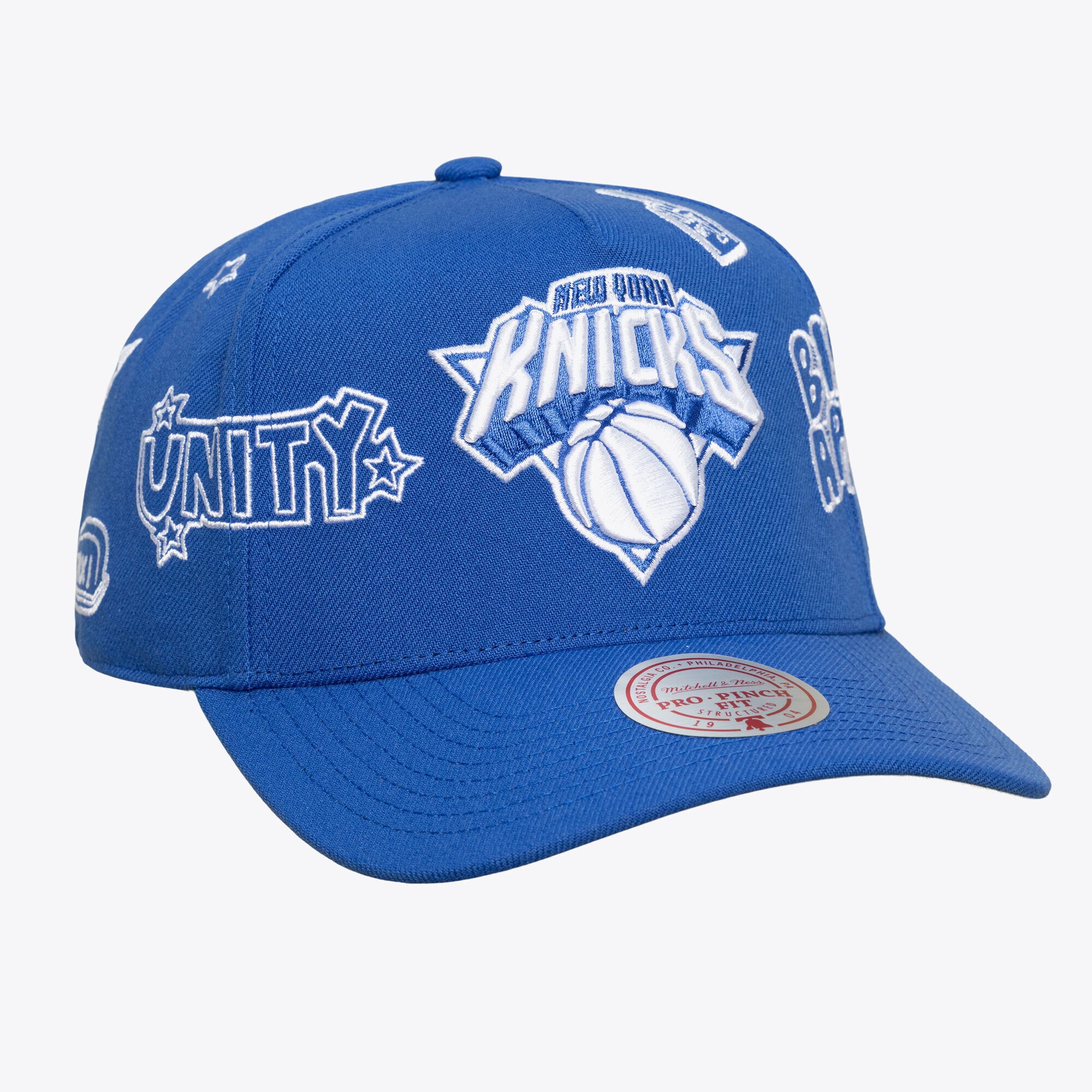 Casquette unisexe Mitchell & Ness bleue New York Knicks Downtown Doodle Pro Snapback
