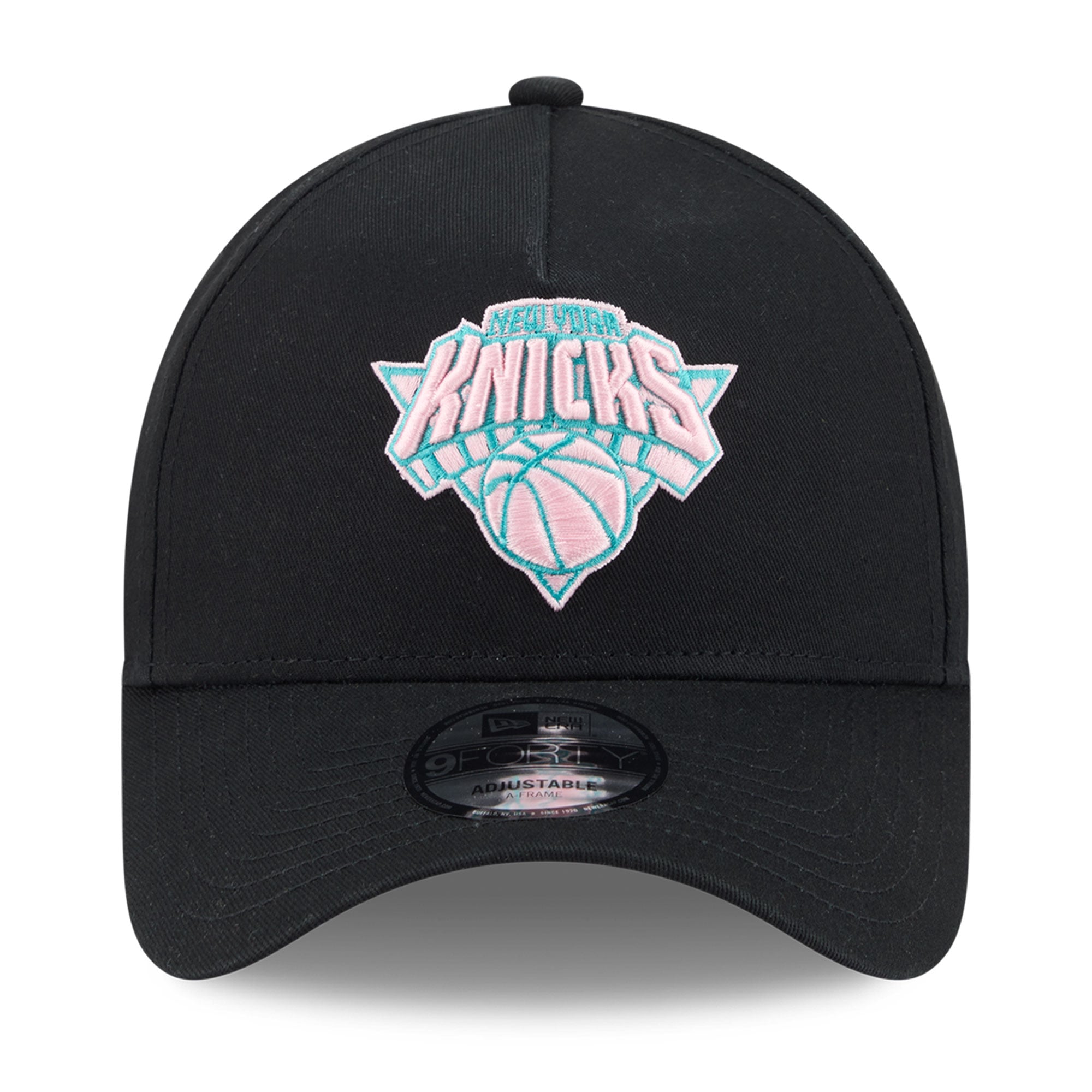 Unisex New Era Black New York Knicks Pastel Logo A-Frame 9FORTY Adjustable Hat