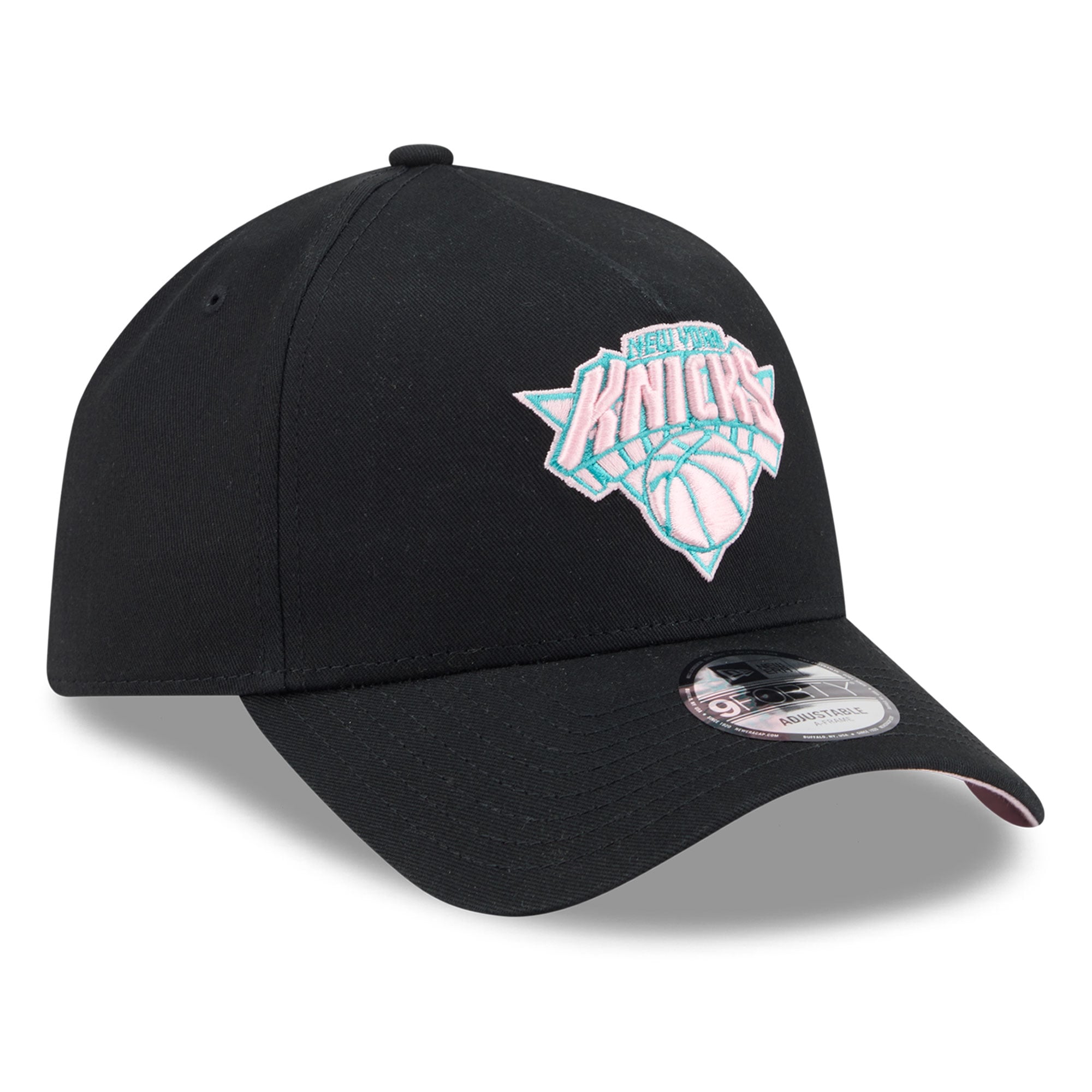 Unisex New Era Black New York Knicks Pastel Logo A-Frame 9FORTY Adjustable Hat