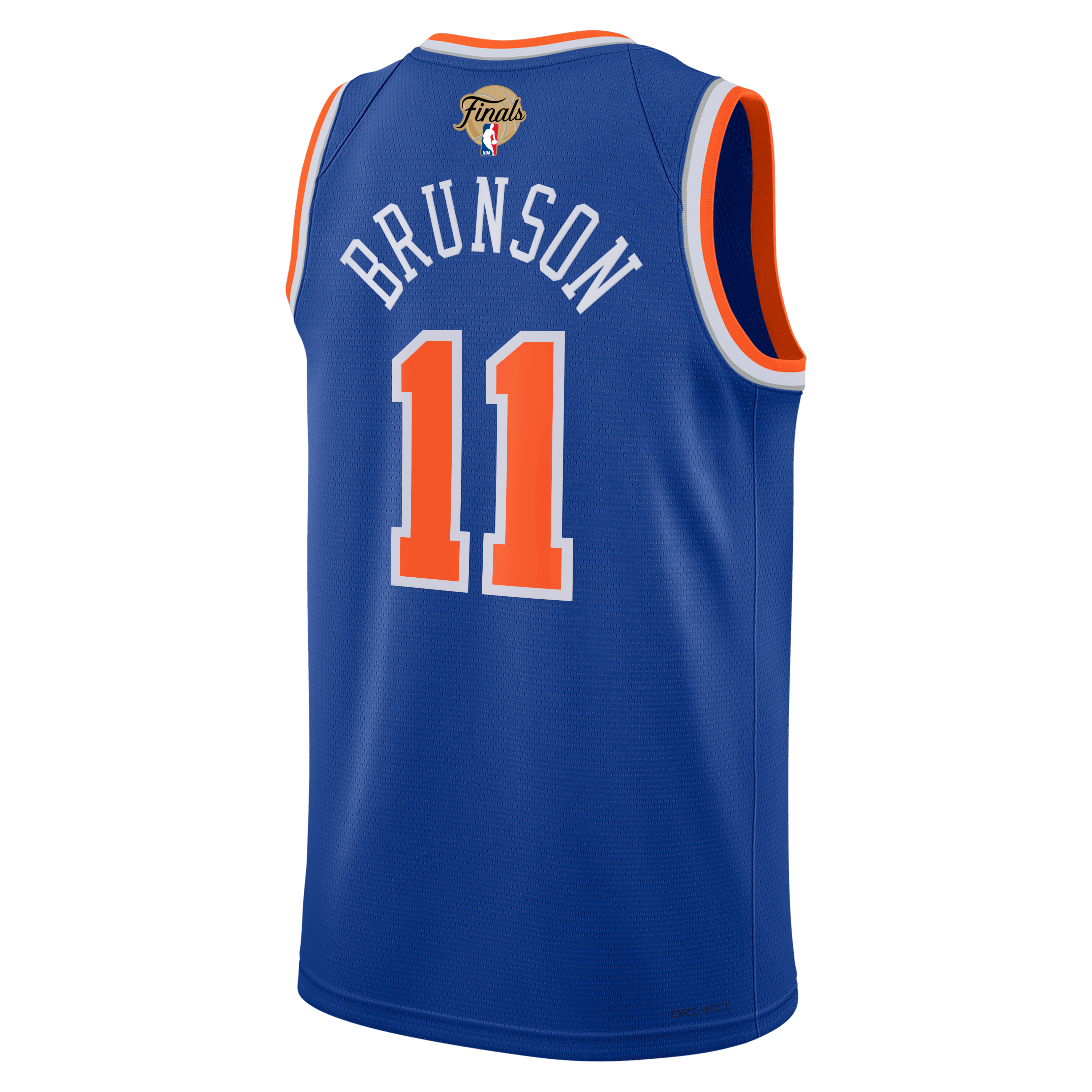 Unisex Nike Jalen Brunson Blue New York Knicks 2026 NBA Finals Patch Swingman Jersey - Icon Edition