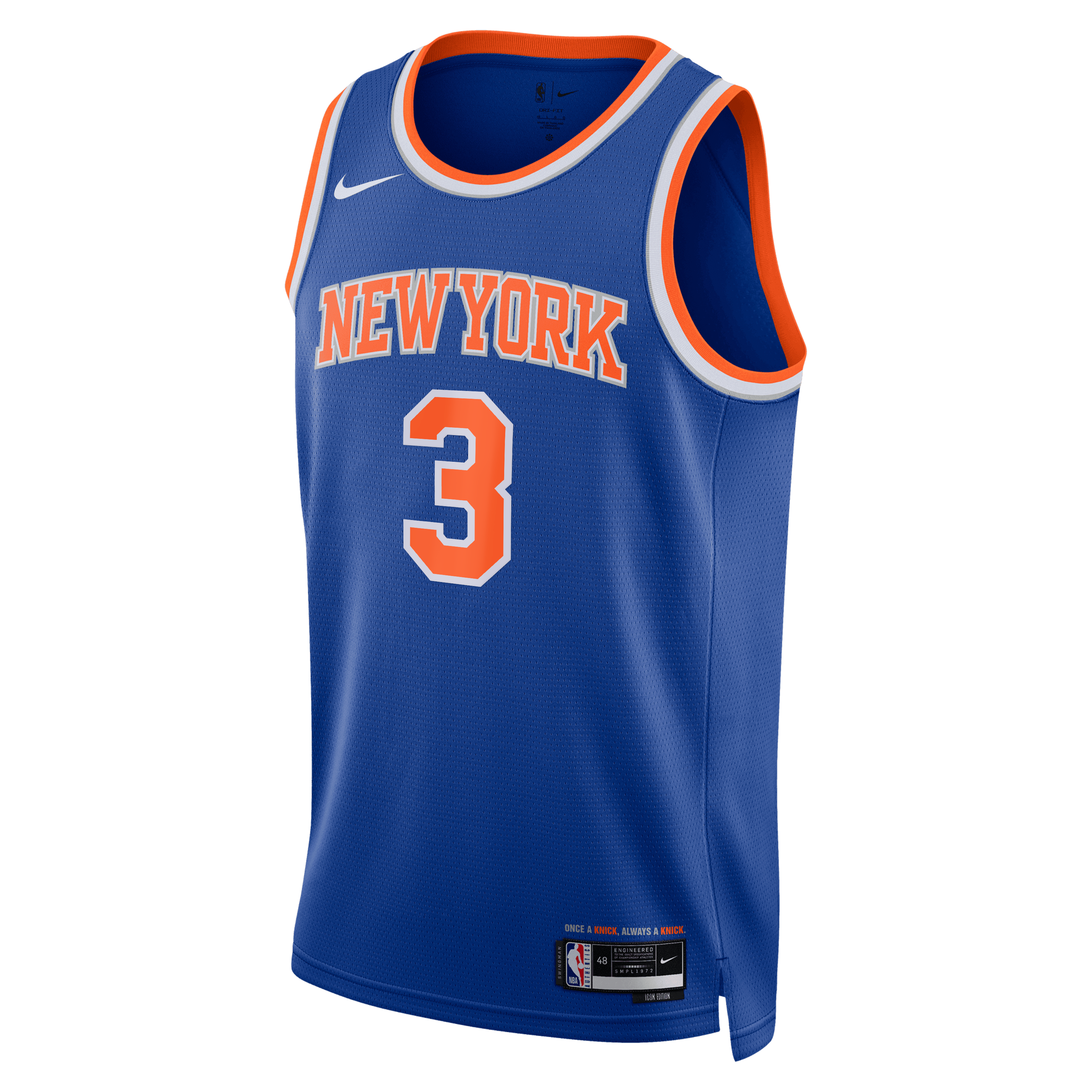 Unisex Nike Josh Hart Blue New York Knicks 2026 NBA Finals Patch Swingman Jersey - Icon Edition