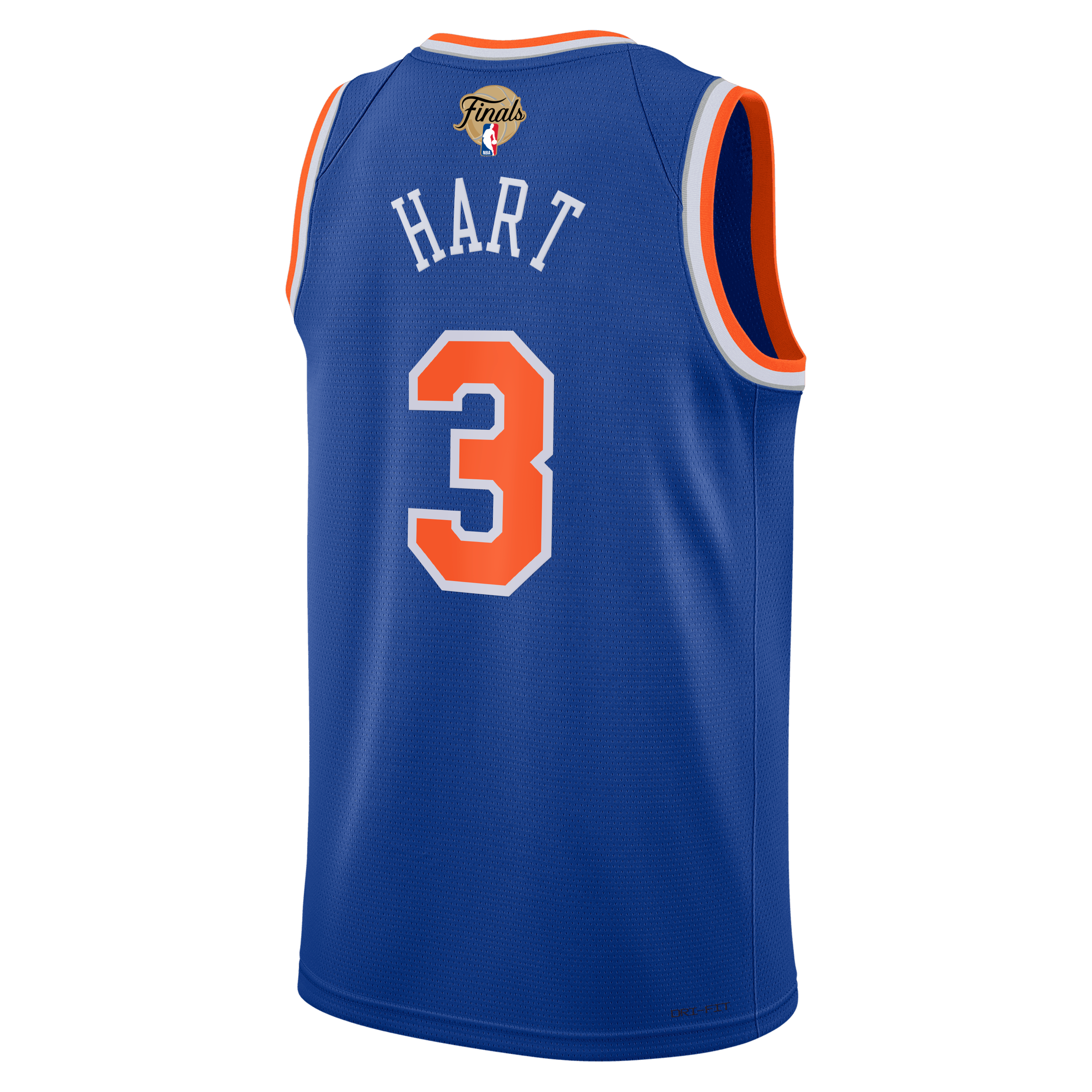 Unisex Nike Josh Hart Blue New York Knicks 2026 NBA Finals Patch Swingman Jersey - Icon Edition
