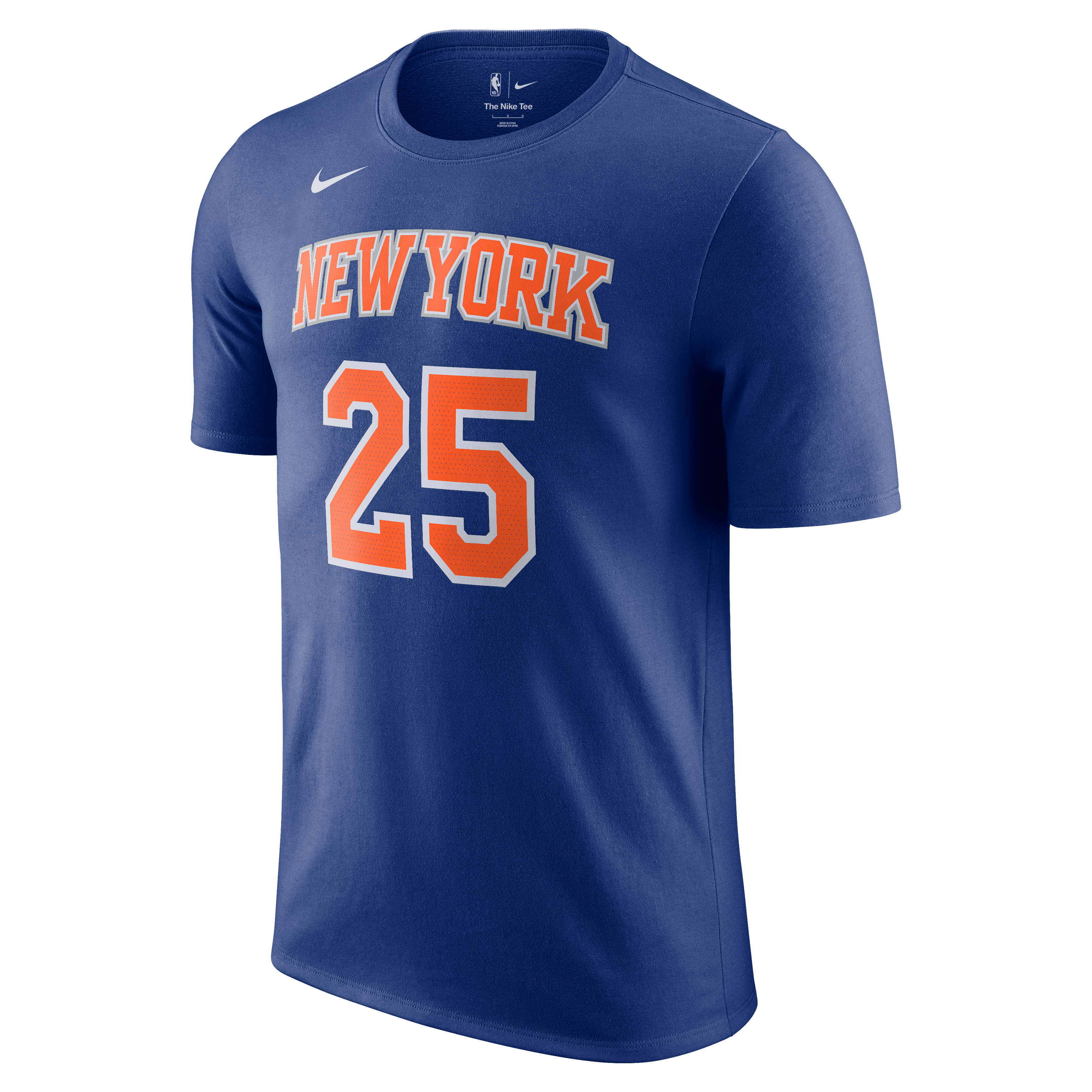 Unisex Nike Mikal Bridges Blue New York Knicks Name & Number T-Shirt - Icon Edition