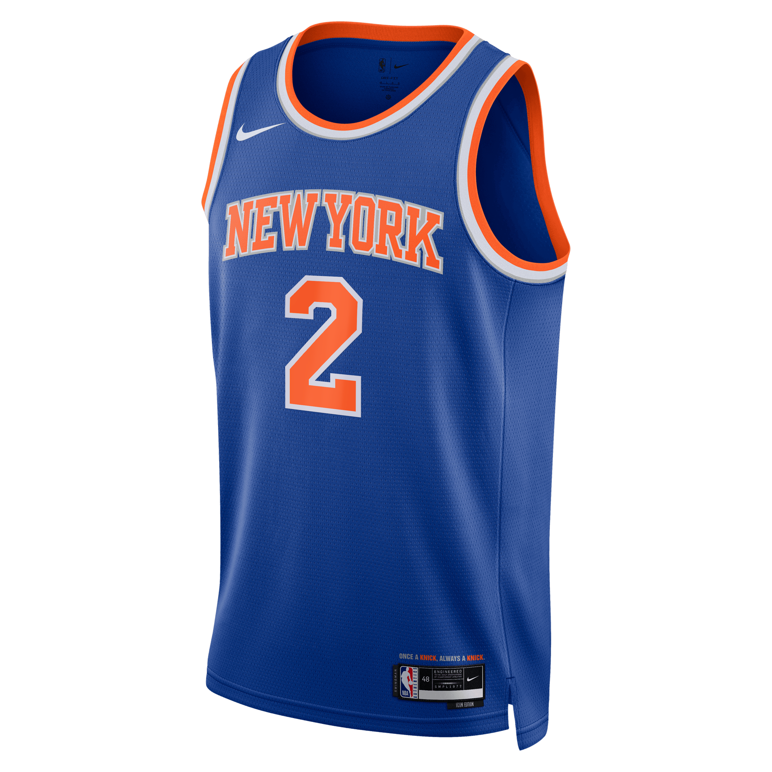 Unisex Nike Miles McBride Blue New York Knicks 2026 NBA Finals Patch Swingman Jersey - Icon Edition