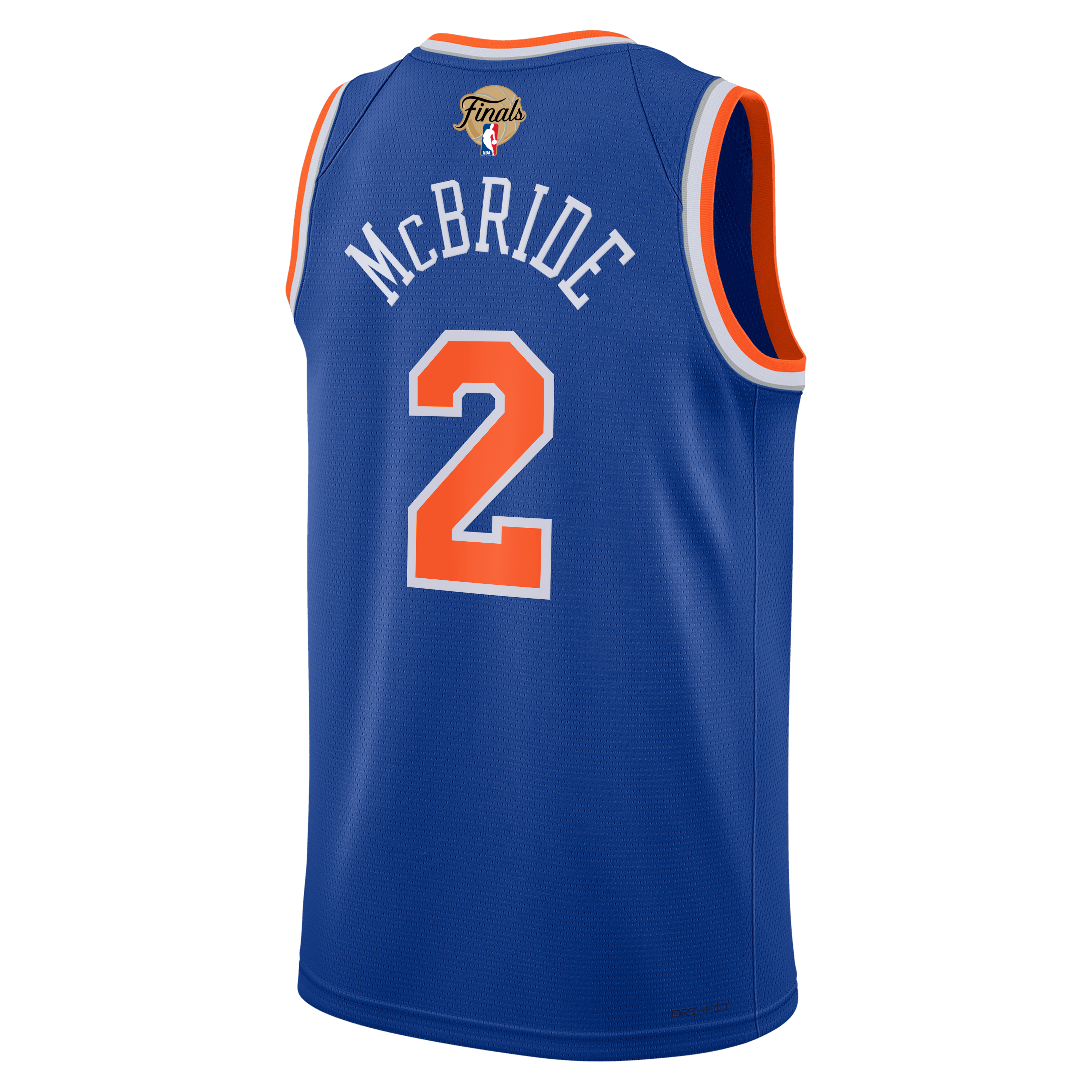 Unisex Nike Miles McBride Blue New York Knicks 2026 NBA Finals Patch Swingman Jersey - Icon Edition