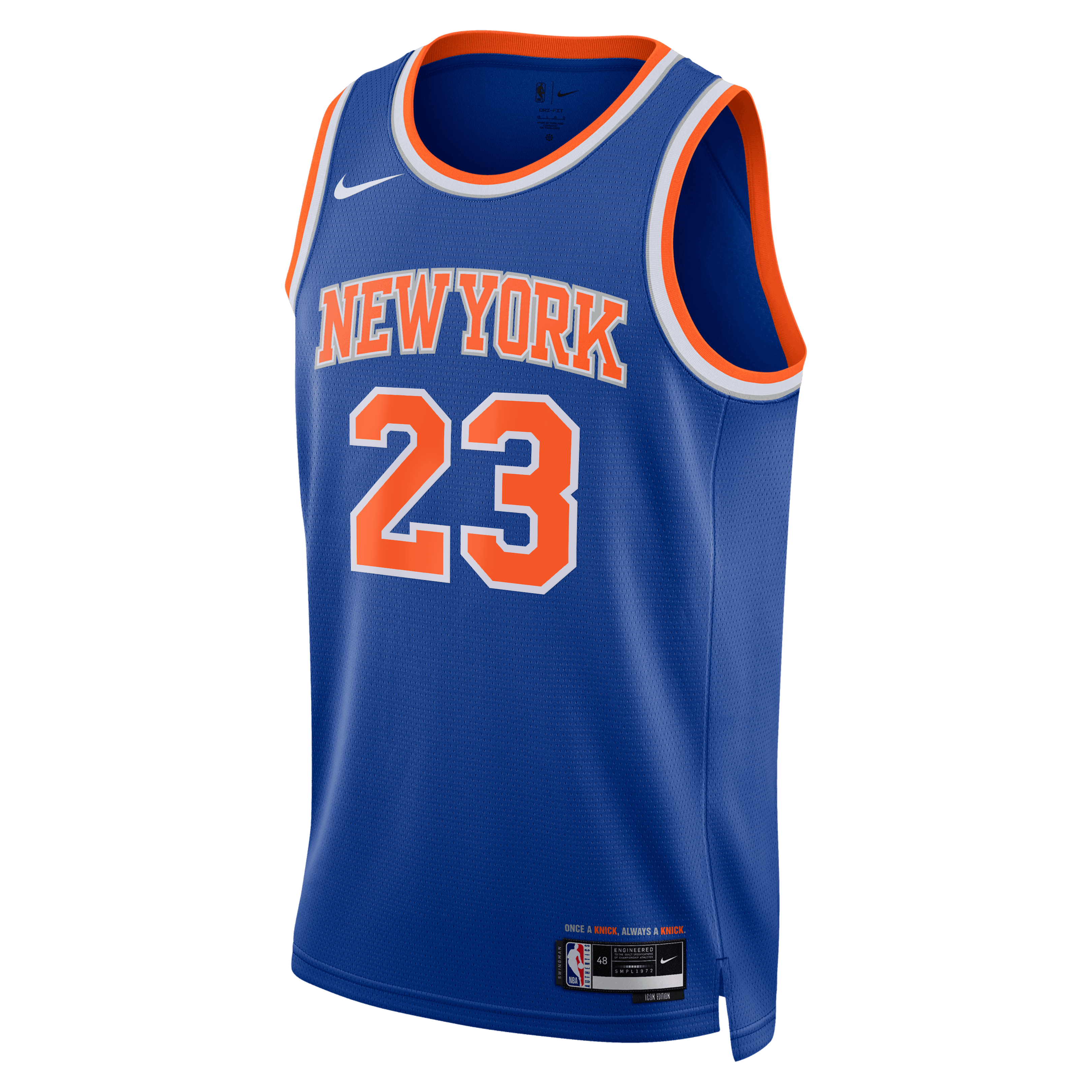 Unisex Nike Mitchell Robinson Blue New York Knicks 2026 NBA Finals Patch Swingman Jersey - Icon Edition