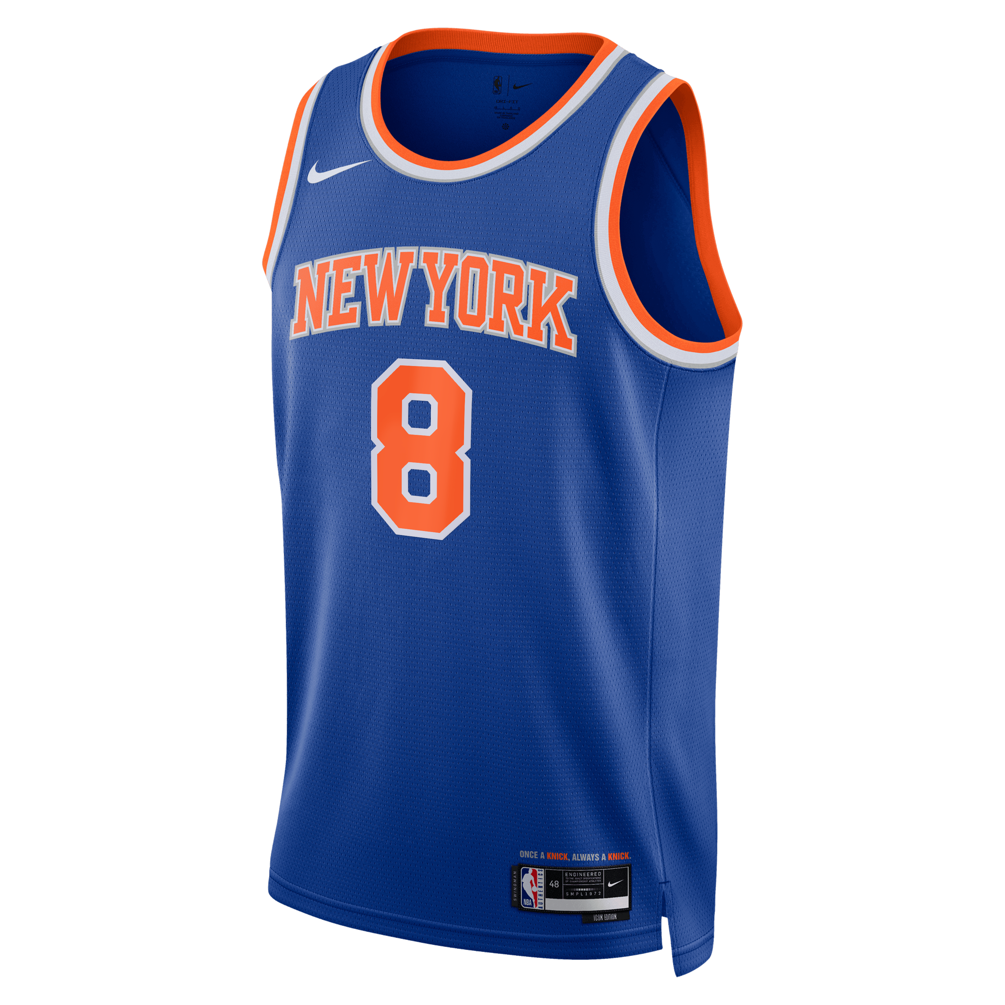 Unisex Nike OG Anunoby Blue New York Knicks 2026 NBA Finals Patch Swingman Jersey - Icon Edition