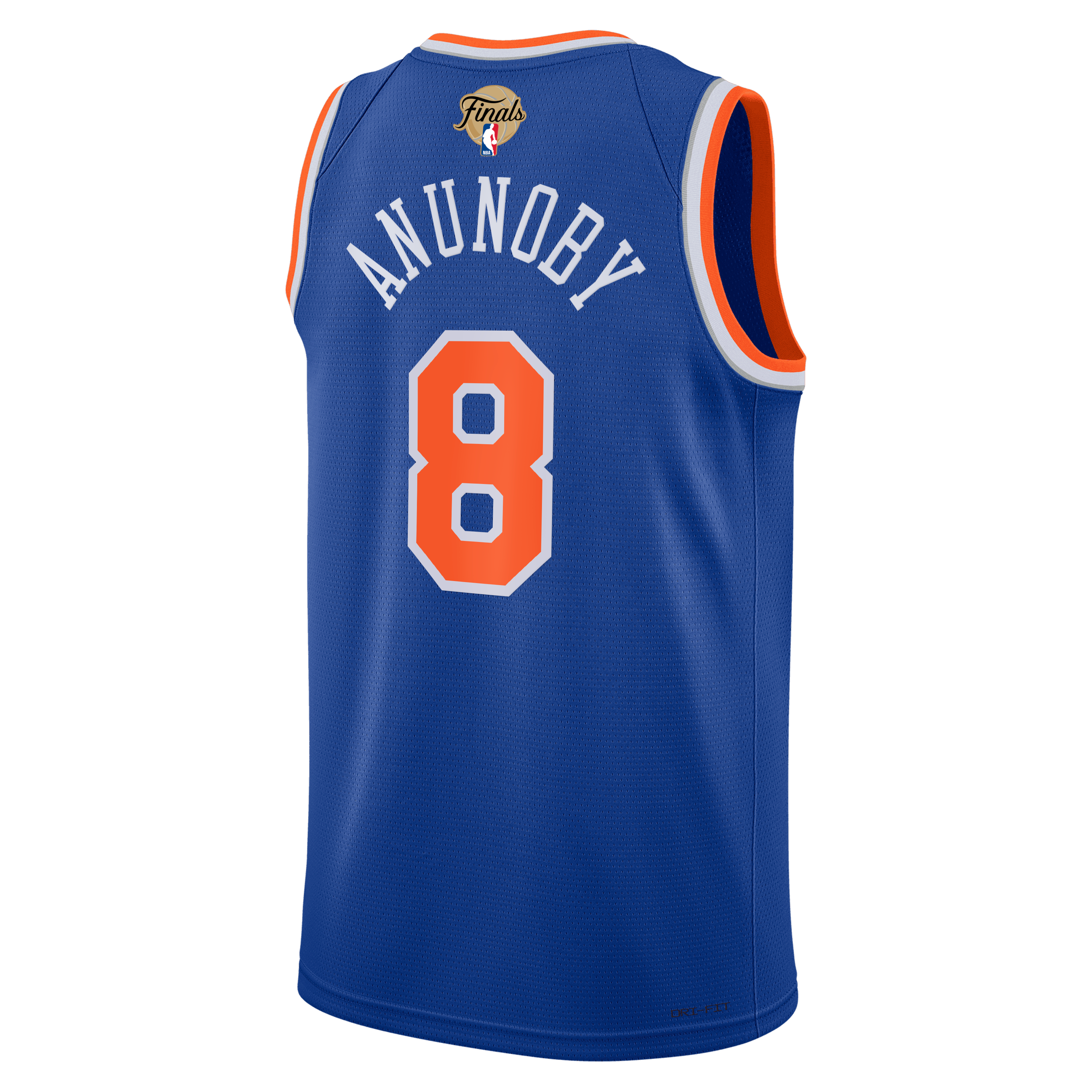Unisex Nike OG Anunoby Blue New York Knicks 2026 NBA Finals Patch Swingman Jersey - Icon Edition