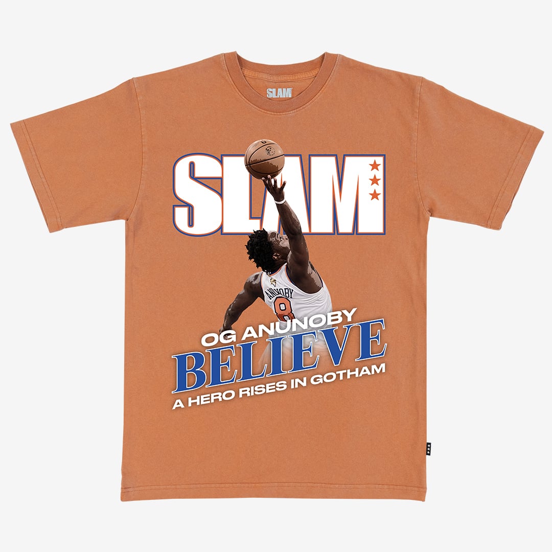 Unisex SLAM OG Anunoby Orange New York Knicks Cover Player Graphic T-Shirt
