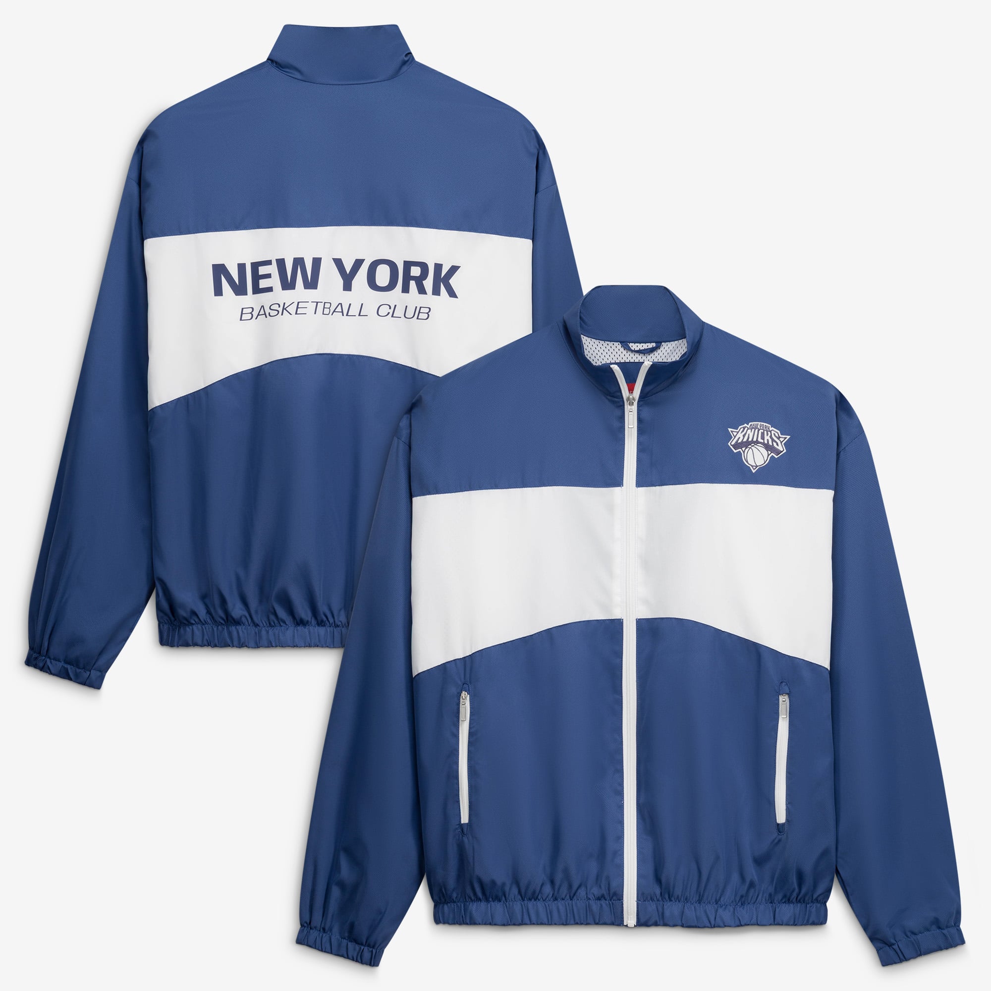 Veste unisexe Sportiqe bleue New York Knicks Athletic Club Collection Senna Premium légère à fermeture éclair intégrale