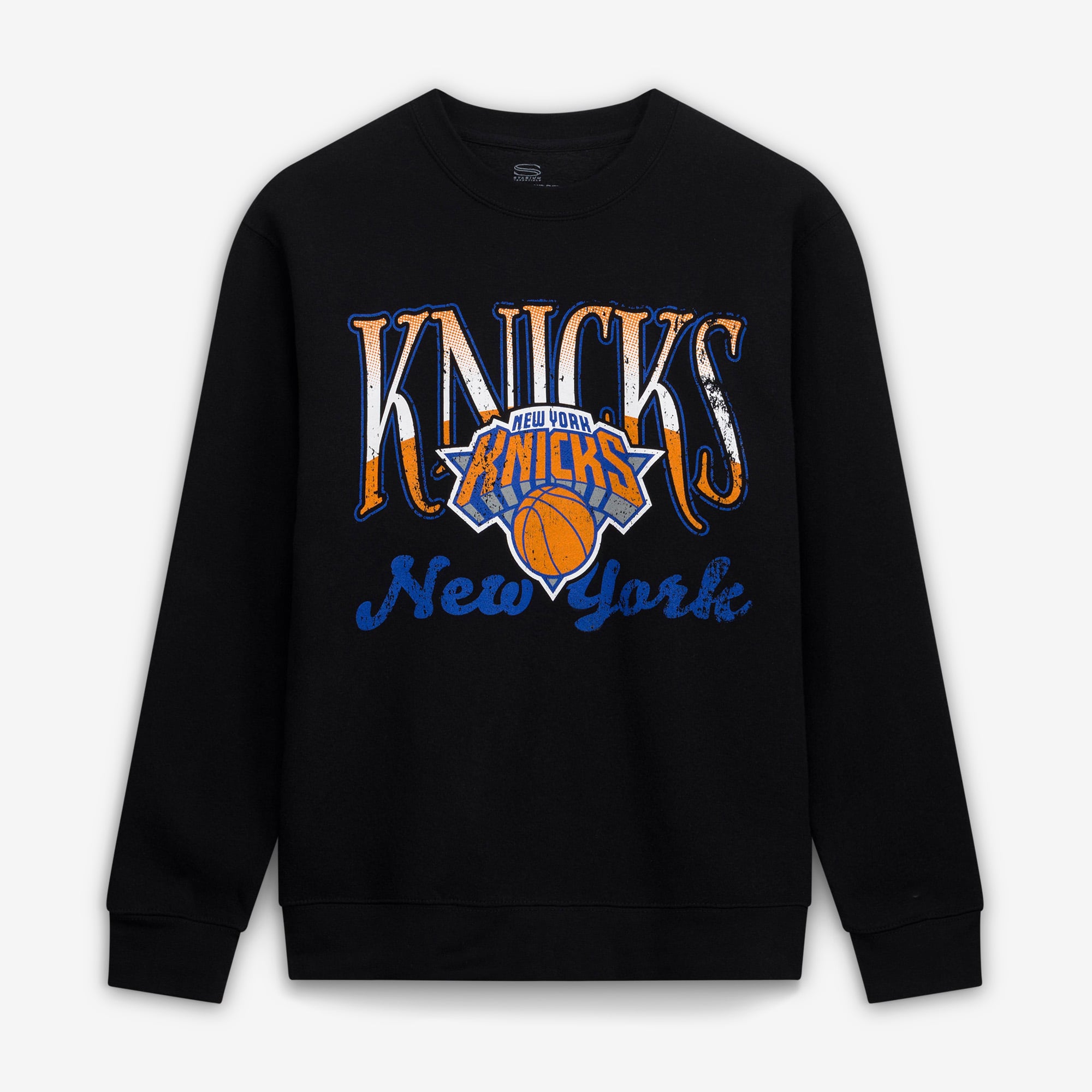 Unisex Stadium Essentials Black New York Knicks Sky High Fleece Sweatshirt