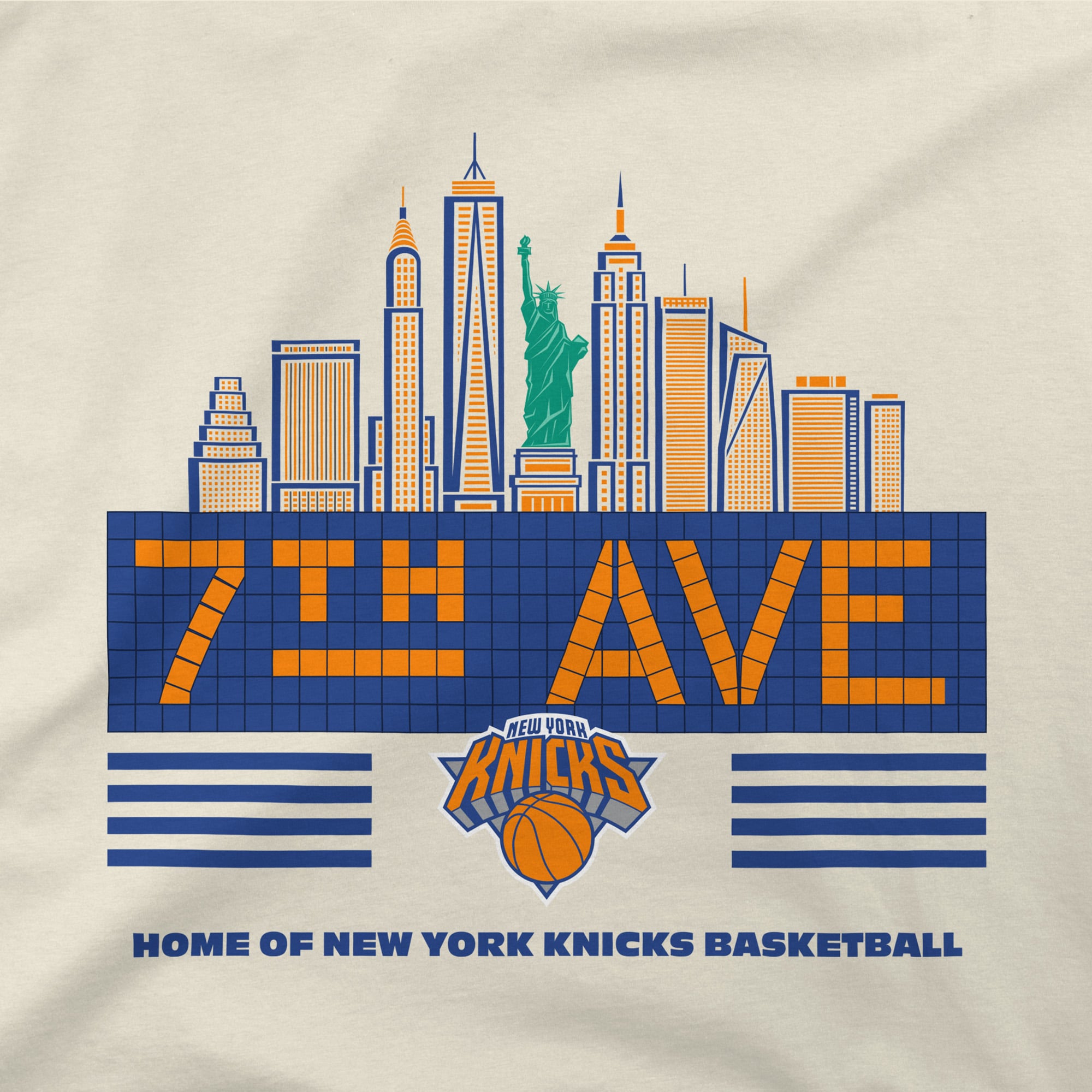 T-shirt unisexe Stadium Essentials Natural New York Knicks 7th Avenue Subway