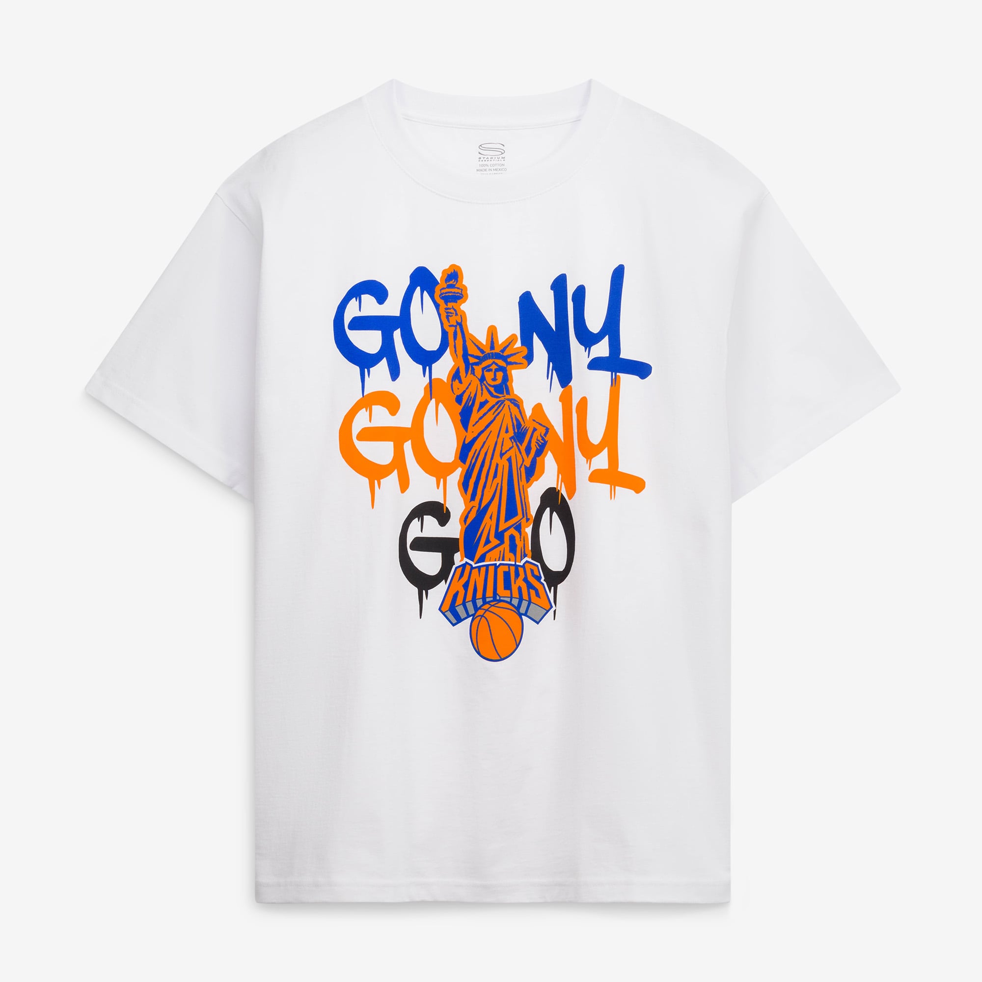 Unisex Stadium Essentials White New York Knicks Oversized Go NY T-Shirt