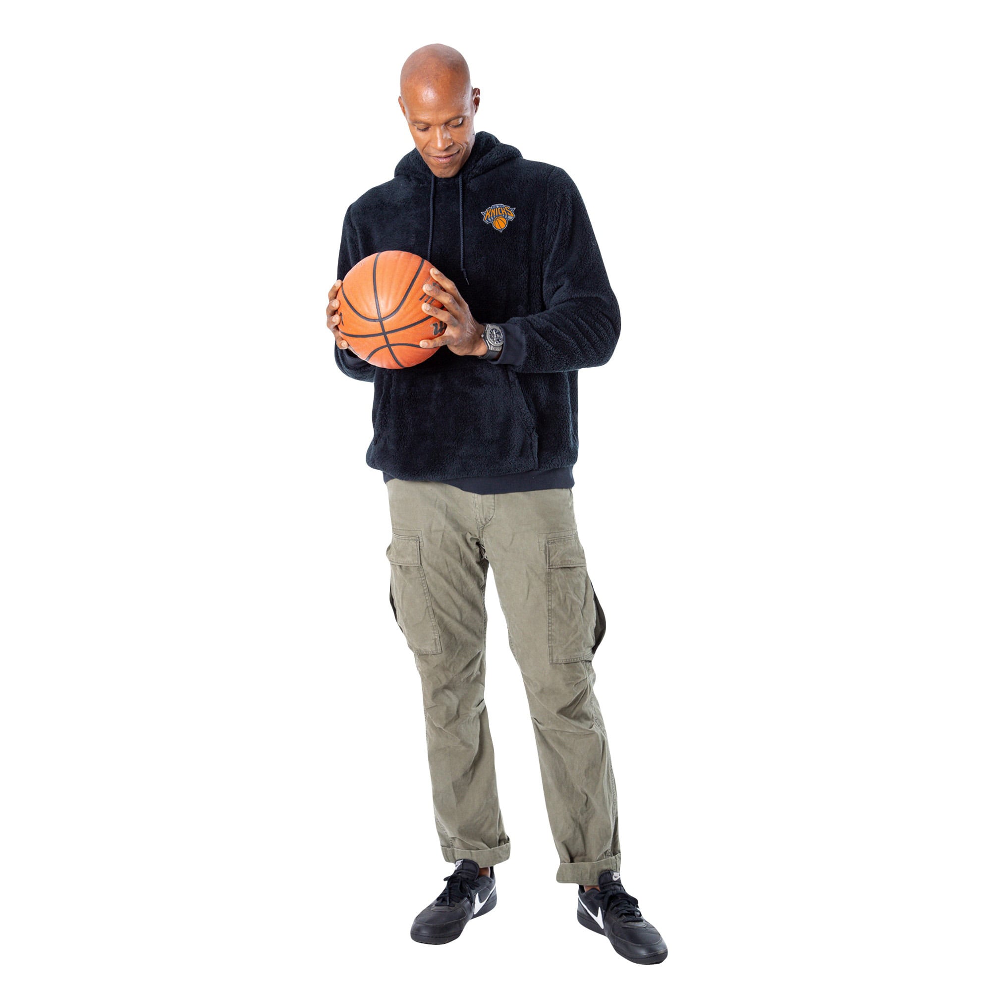 Sweat à capuche unisexe the Best World par Jill Martin surdimensionné noir New York Knicks
