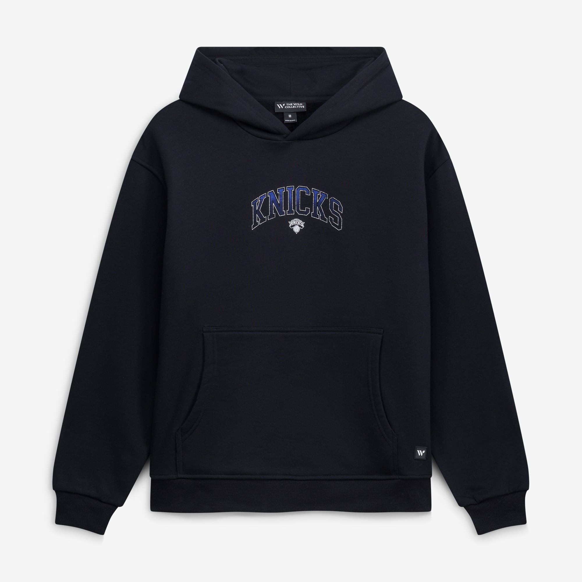 Sweat à capuche unisexe The Wild Collective noir New York Knicks imprimé éclaboussures