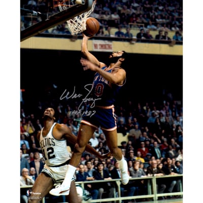 Walt Frazier New York Knicks Fanatics Authentic Autographed 16" x 20" Blue Lay-Up Photograph with "HOF 87" Inscription