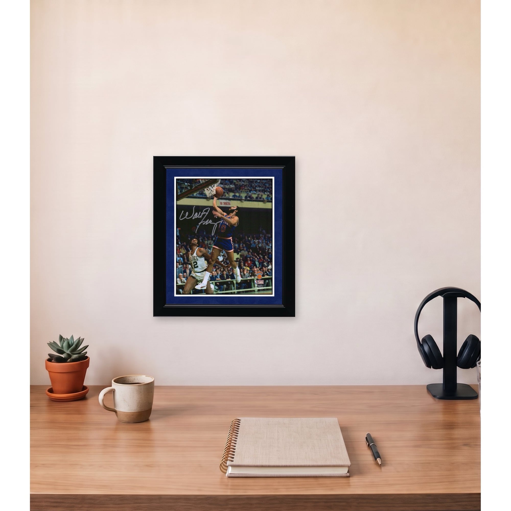 Walt Frazier New York Knicks Autographed 8" x 10" Lay Up vs. Boston Celtics Photograph