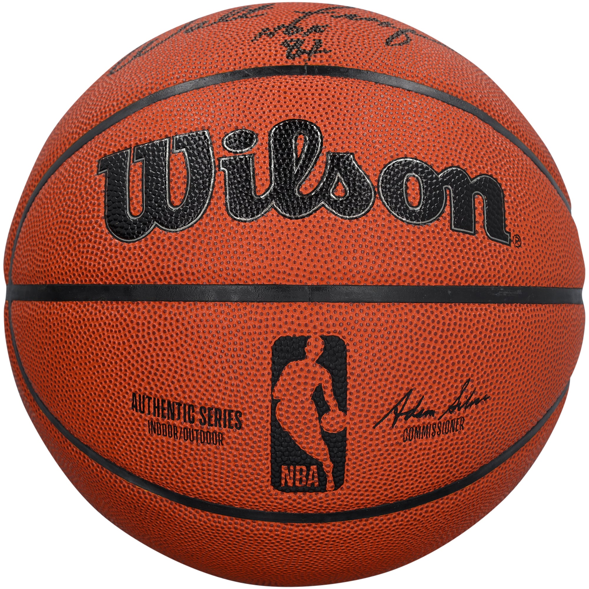 Ballon de basket-ball Wilson Authentic Series autographié par Walt Frazier des New York Knicks, pour intérieur/extérieur, avec inscription « HOF 87 ».